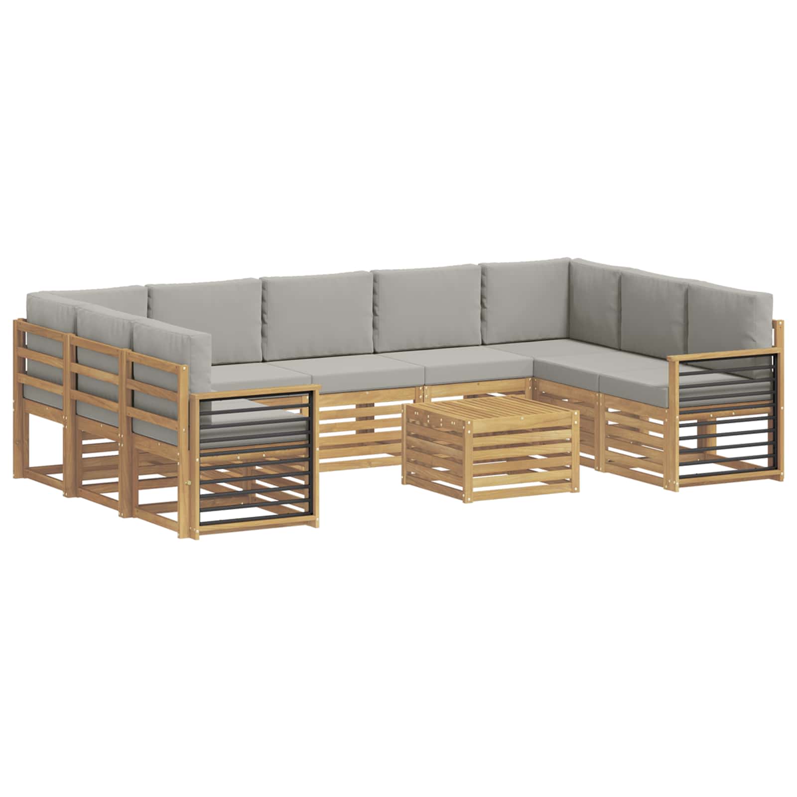 Setovi sofa 10 pcs Bijela i svjetlosiva 59 x 59 x 37 cm