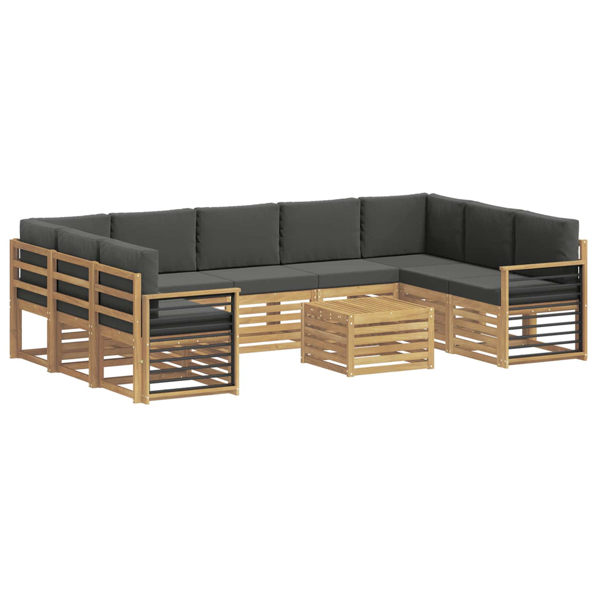 Set vanjskih sofa 10 kom. Bijela i Antracit Poliester
