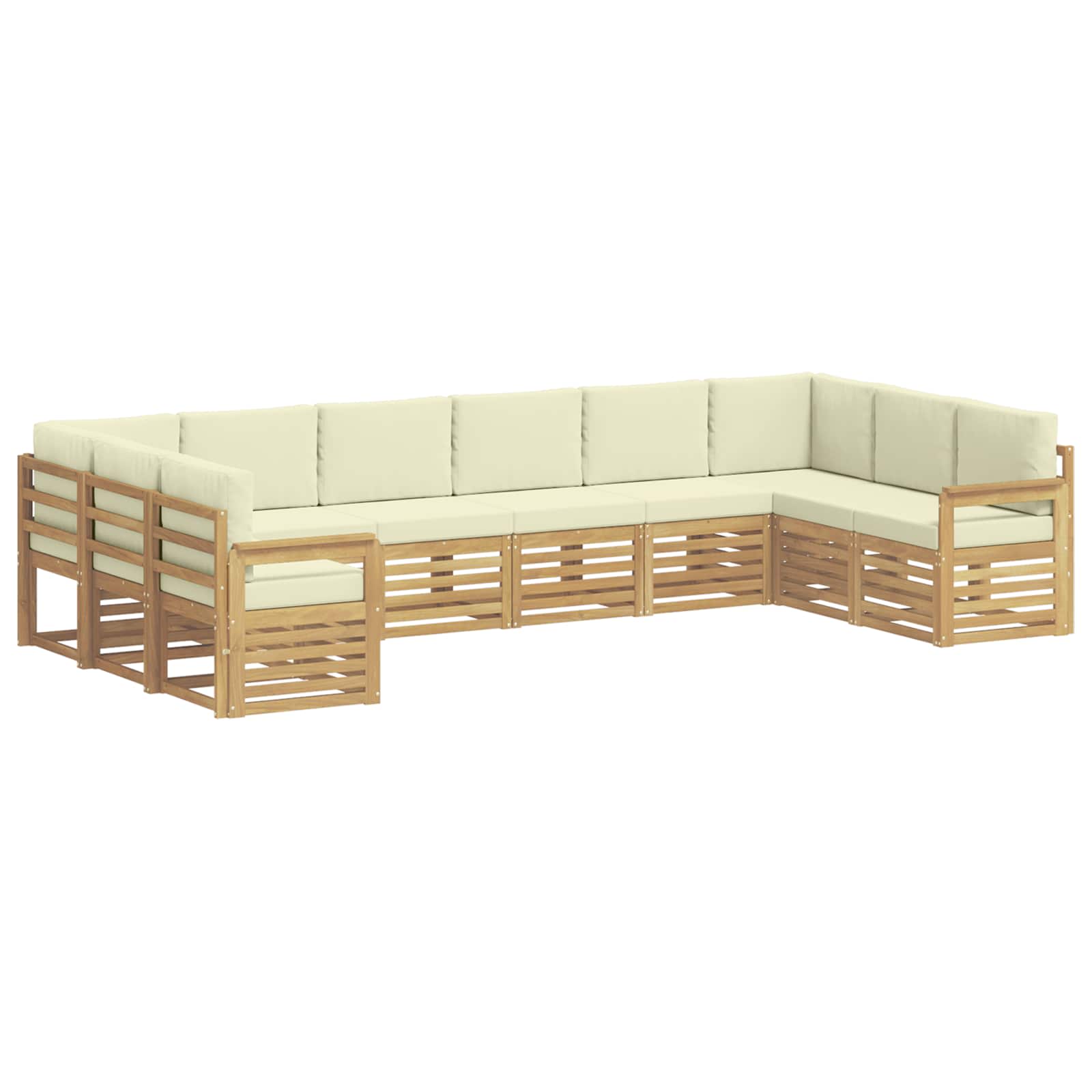 Set vanjskih sofa 7 pcs Bijela i Krem 363 x 187,5 x 73 cm
