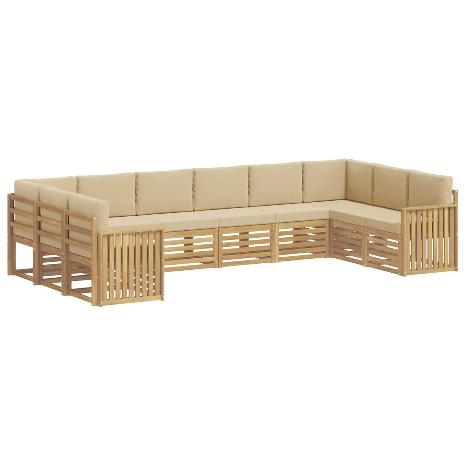 Set vanjskih sofa 10 pcs Bijela i bež 363 x 187,5 x 73 cm