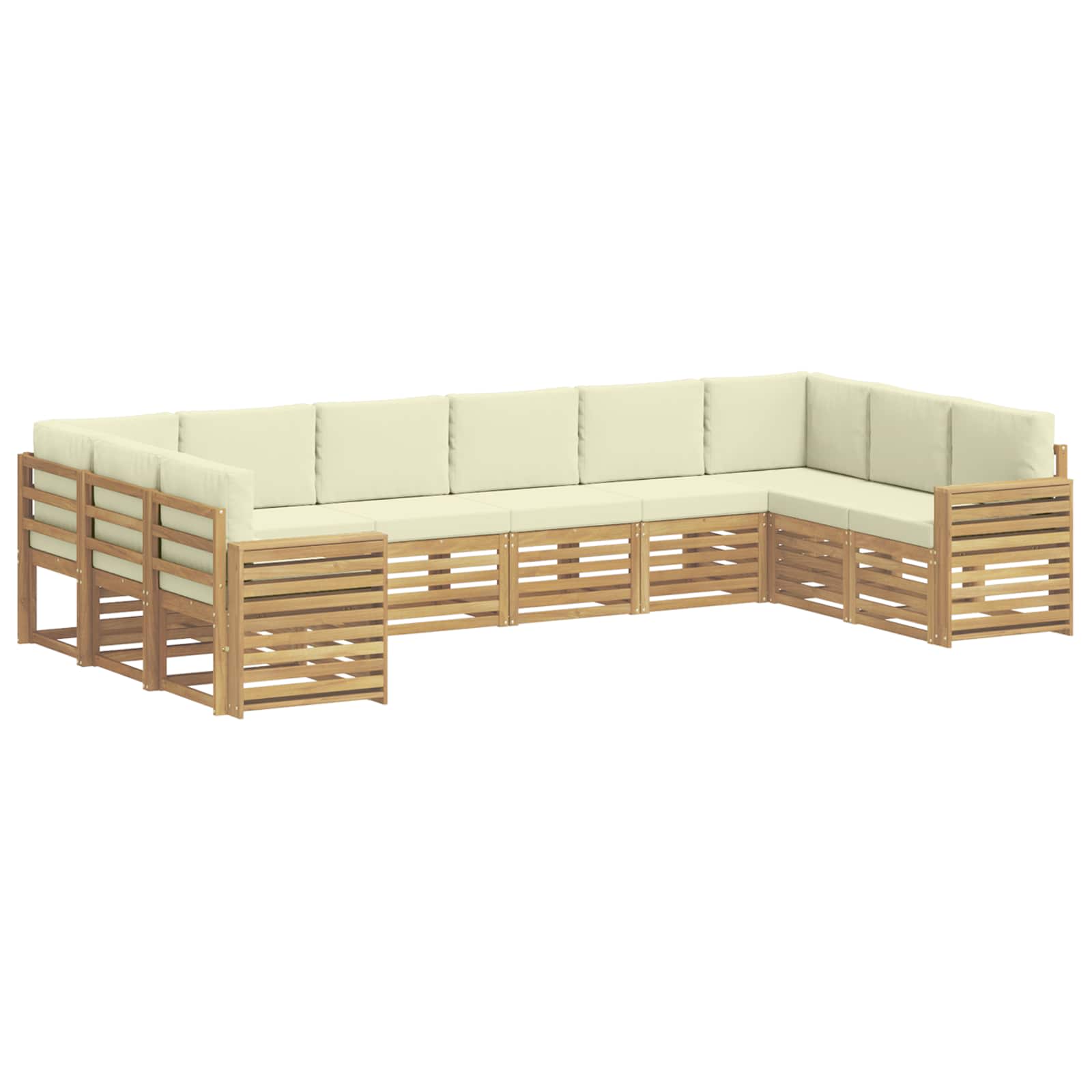Set vanjskih sofa 10 pcs Bijela i krem 363 x 191,5 x 73 cm