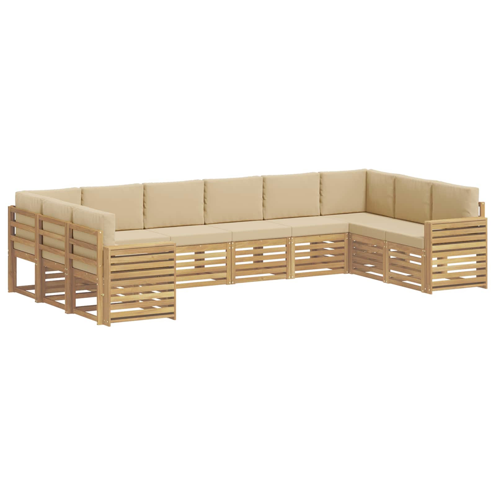 Set vanjskih sofa 10 pcs Bijela i bež 363 x 191,5 x 73 cm