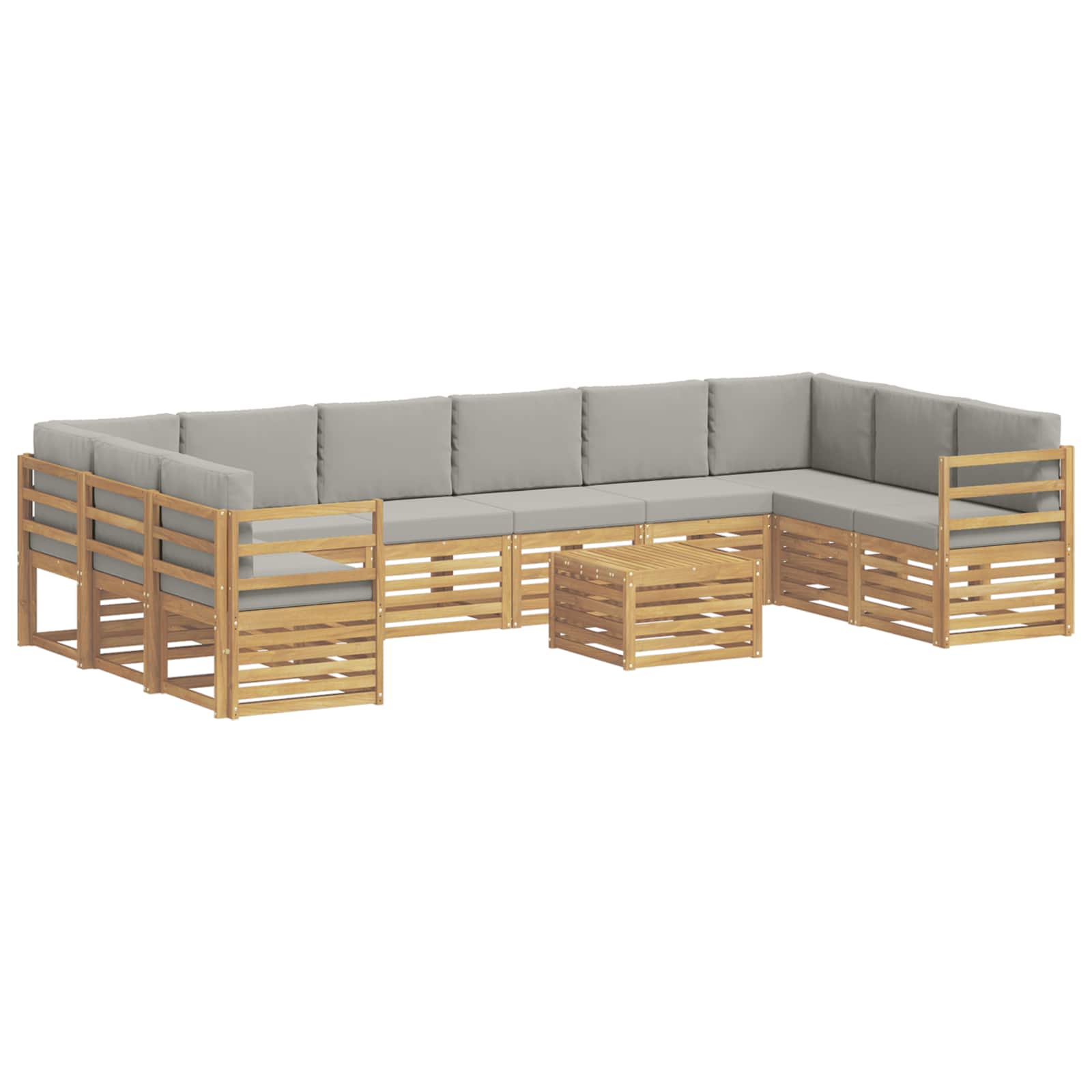 Set vanjskih sofa 11 pcs Bijela i svjetlosiva 59 x 59 x 37 cm