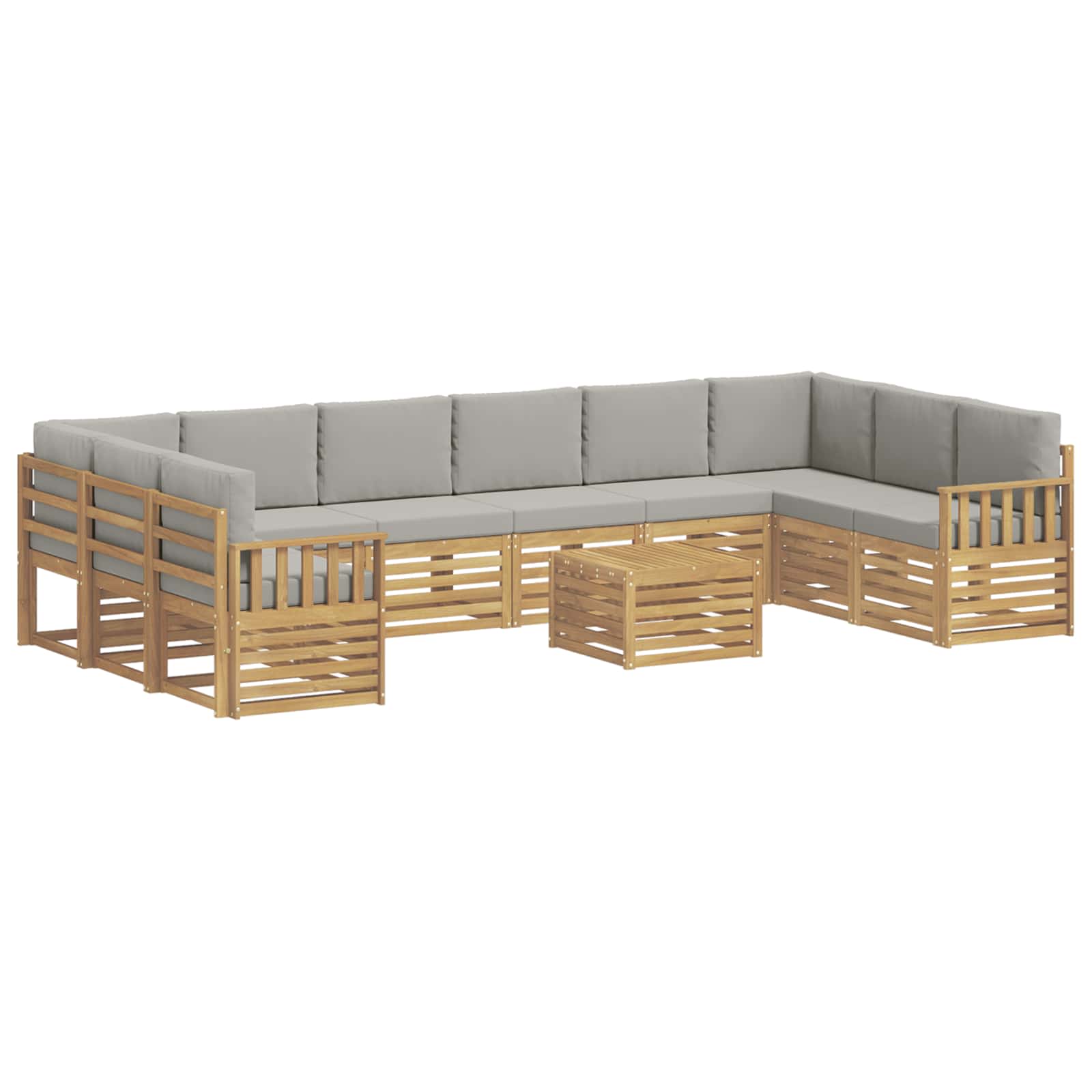 Set vanjskih sofa 8 pcs Bijela i svijetlosiva 59 x 59 x 37 cm