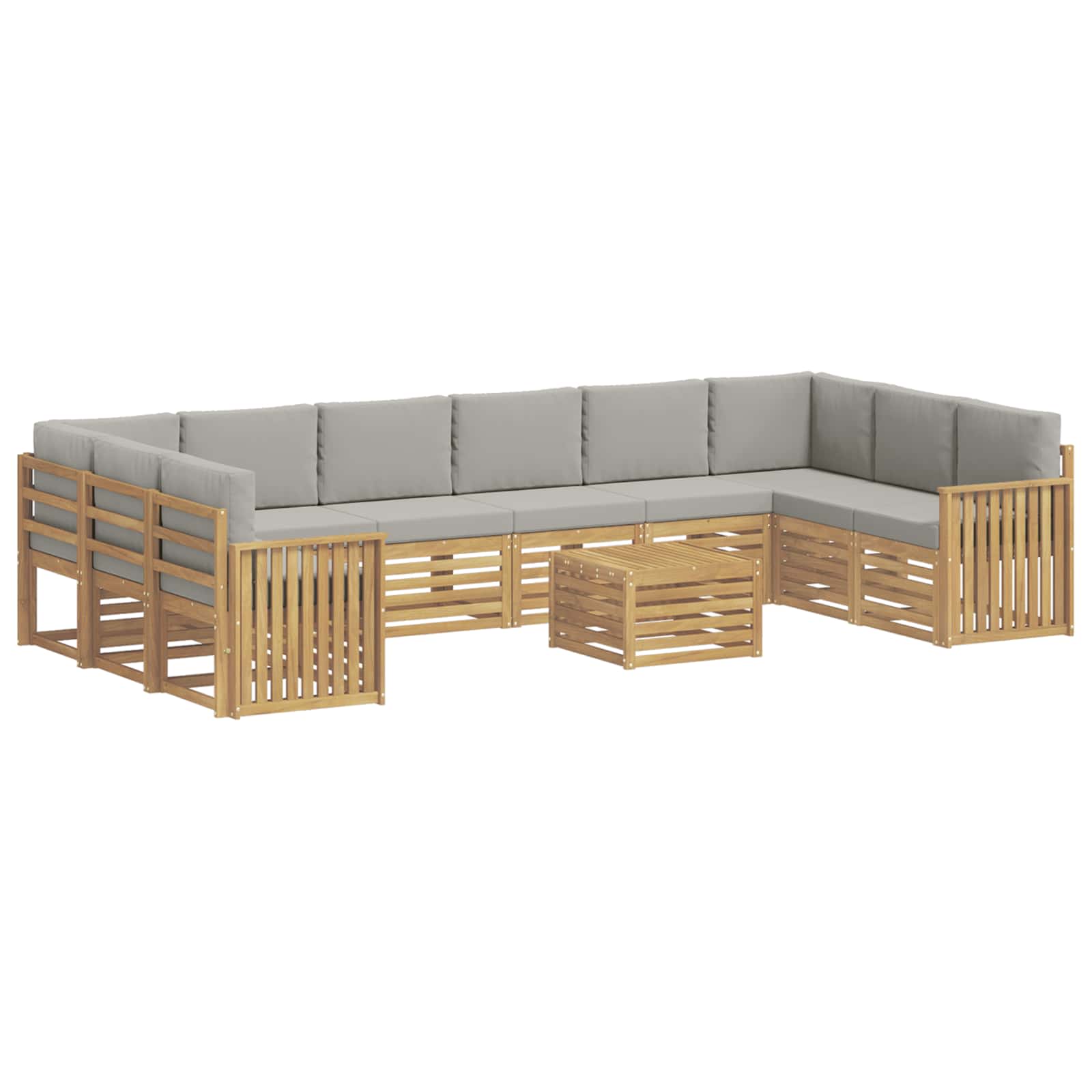 Set vanjskih sofa 11 pcs Bijela i svjetlosiva 59 x 59 x 37 cm