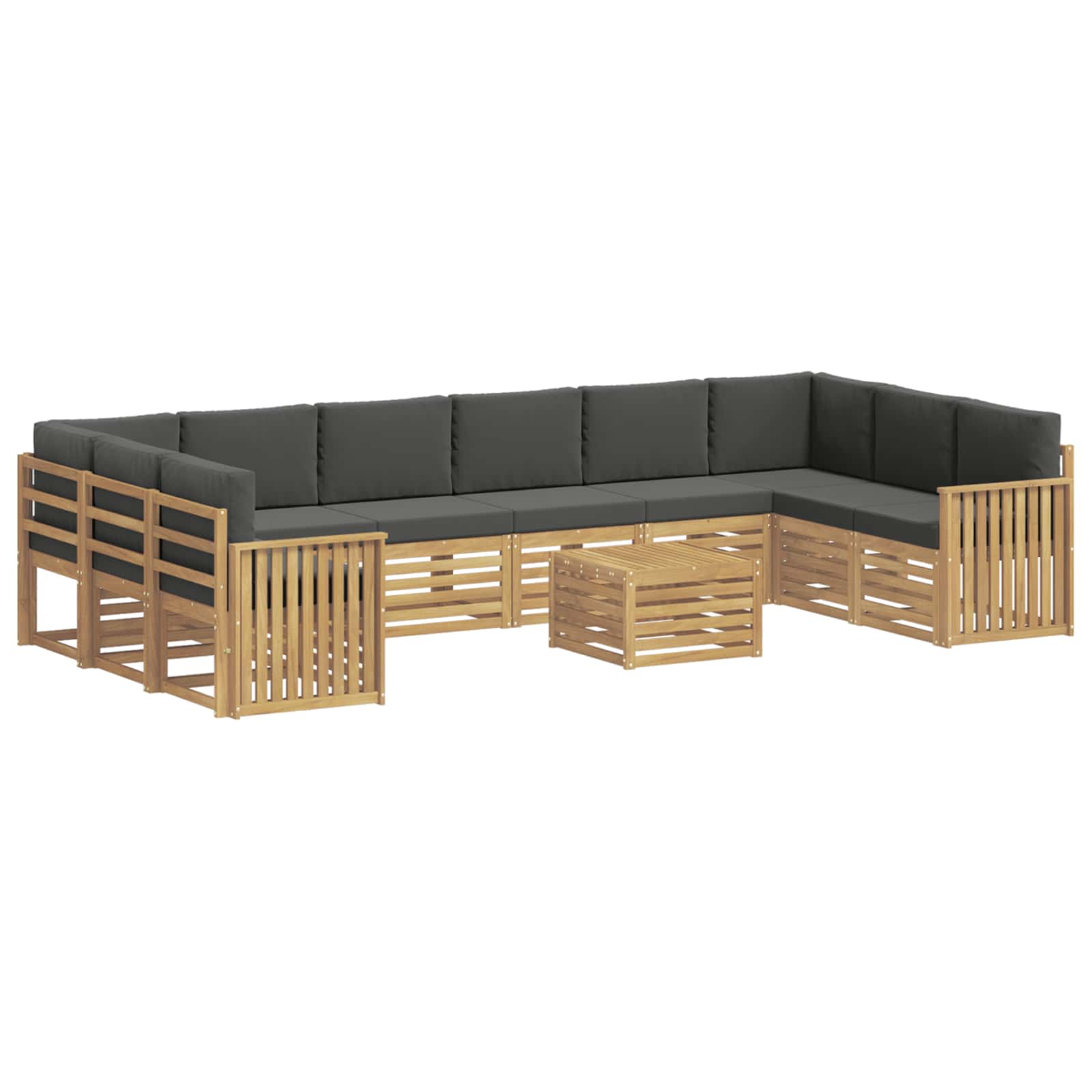 Set vanjskih sofa 11 pcs Bijela i antracit 59 x 59 x 37 cm