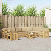Set vanjskih sofa 11 kom. Bijela i bež Poliester