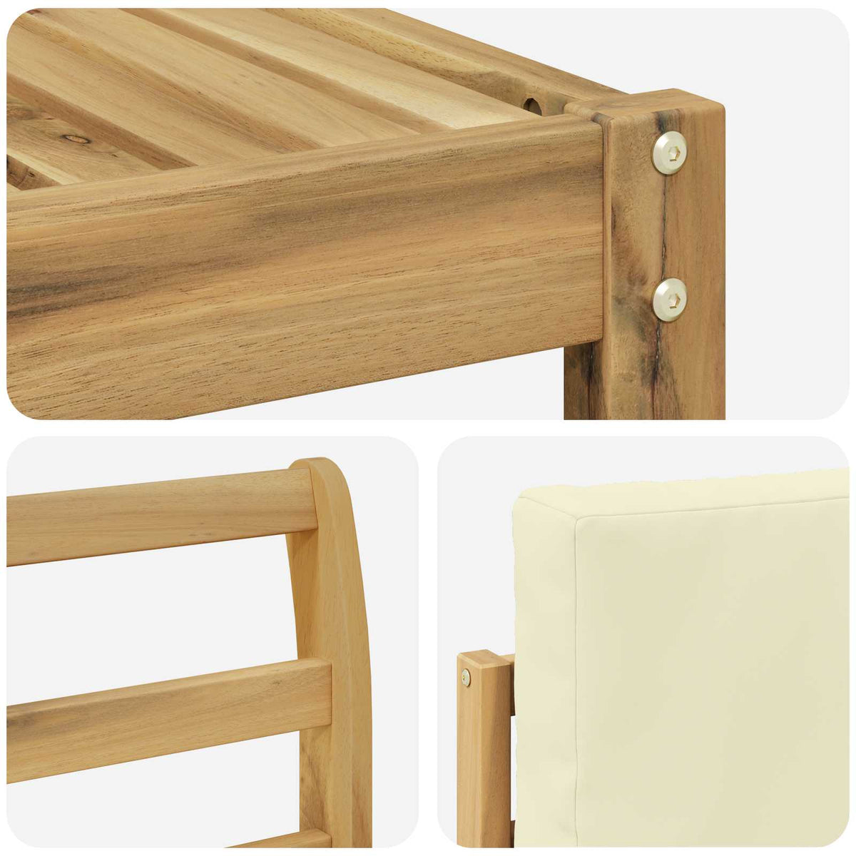 Set vanjskih sofa 11 kom. Bijela i krem Poliester