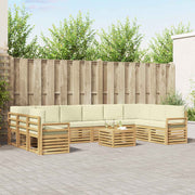 Set vanjskih sofa 11 kom. Bijela i krem Poliester