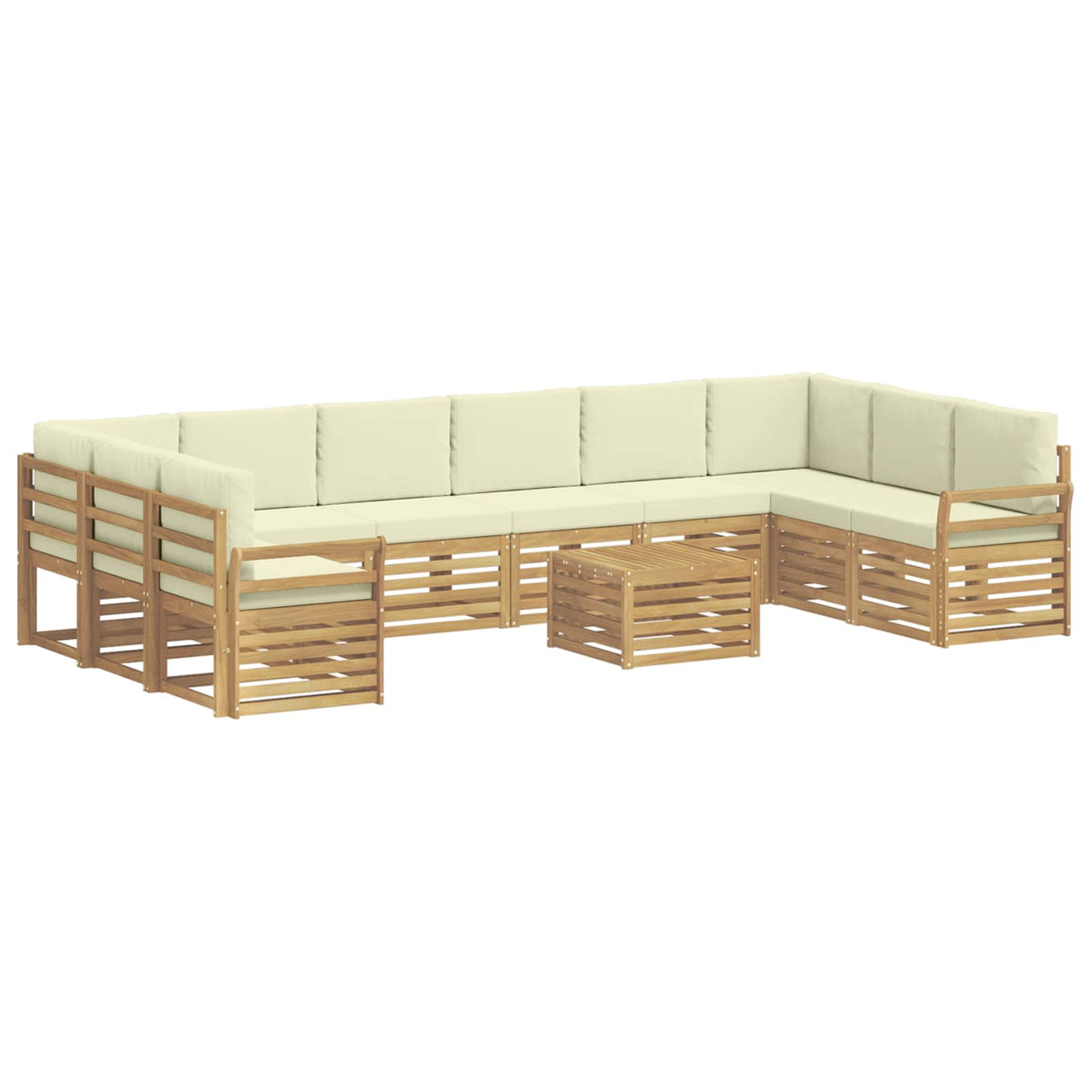 Set vanjskih sofa 11 kom. Bijela i krem Poliester