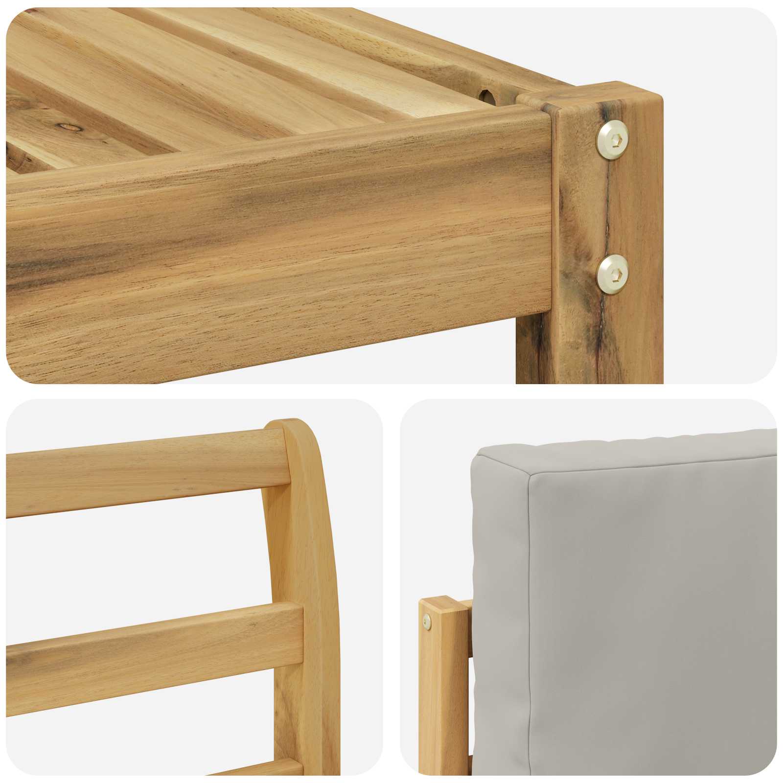 Set vanjskih sofa 11 kom. Bijela i svjetlosiva Poliester