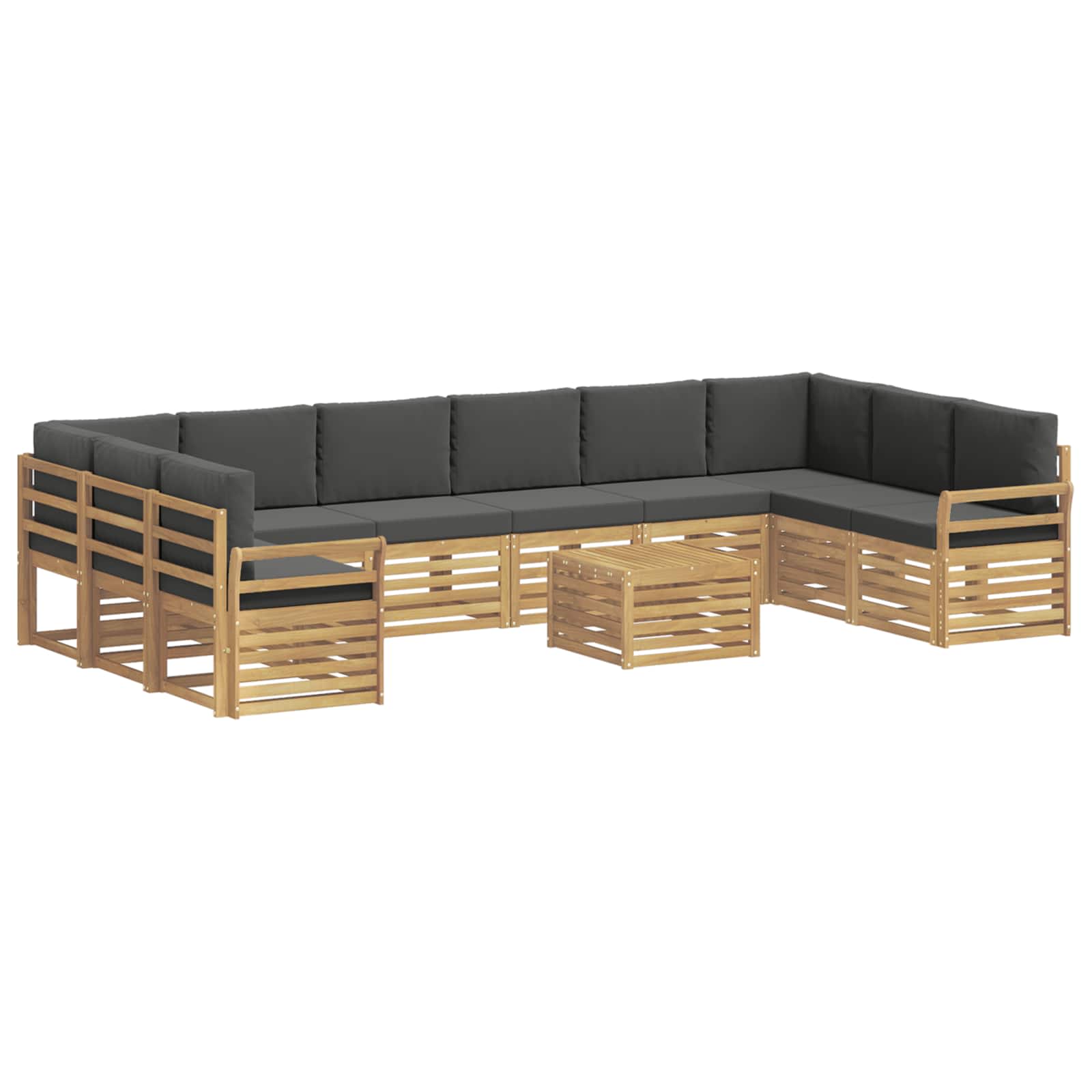 Set vanjskih sofa 11 pcs Bijela i antracit 59 x 59 x 37 cm