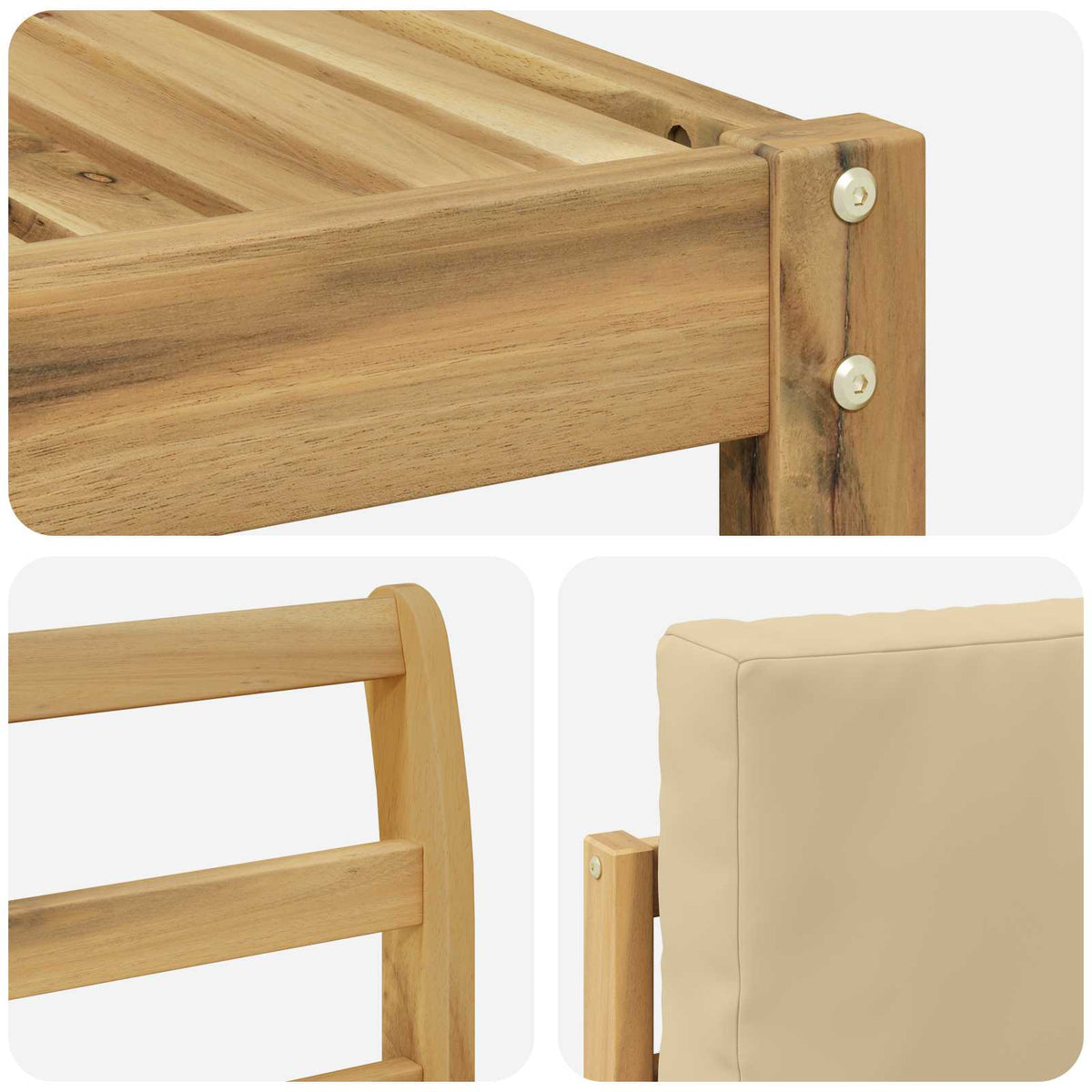 Set vanjskih sofa 11 kom. Bijela i bež Poliester