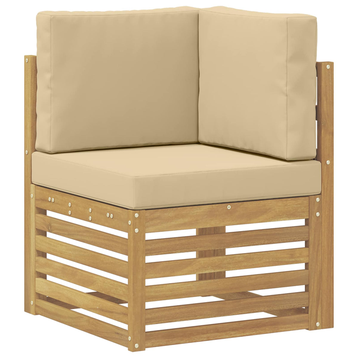 Set vanjskih sofa 11 kom. Bijela i bež Poliester