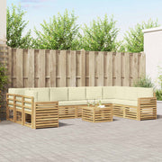Set vanjskih sofa 11 kom. Bijela i krem Poliester