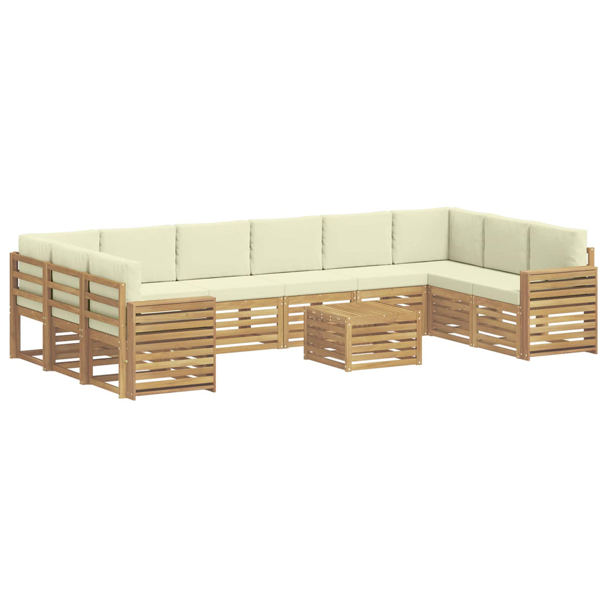 Set vanjskih sofa 11 kom. Bijela i krem Poliester