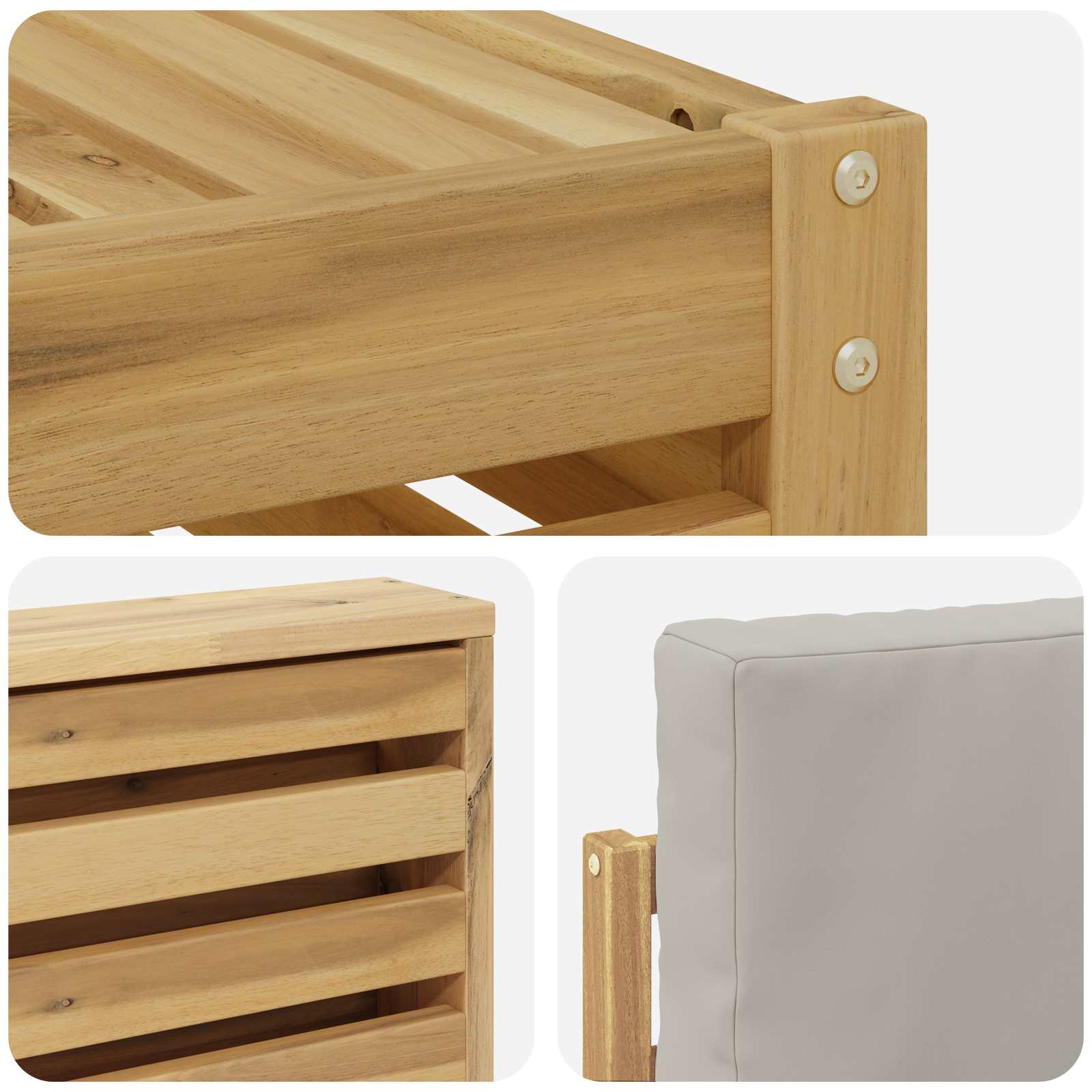 Set vanjskih sofa 11 kom. Bijela i svjetlosiva Poliester