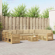 Set vanjskih sofa 11 kom. Bijela i bež Poliester