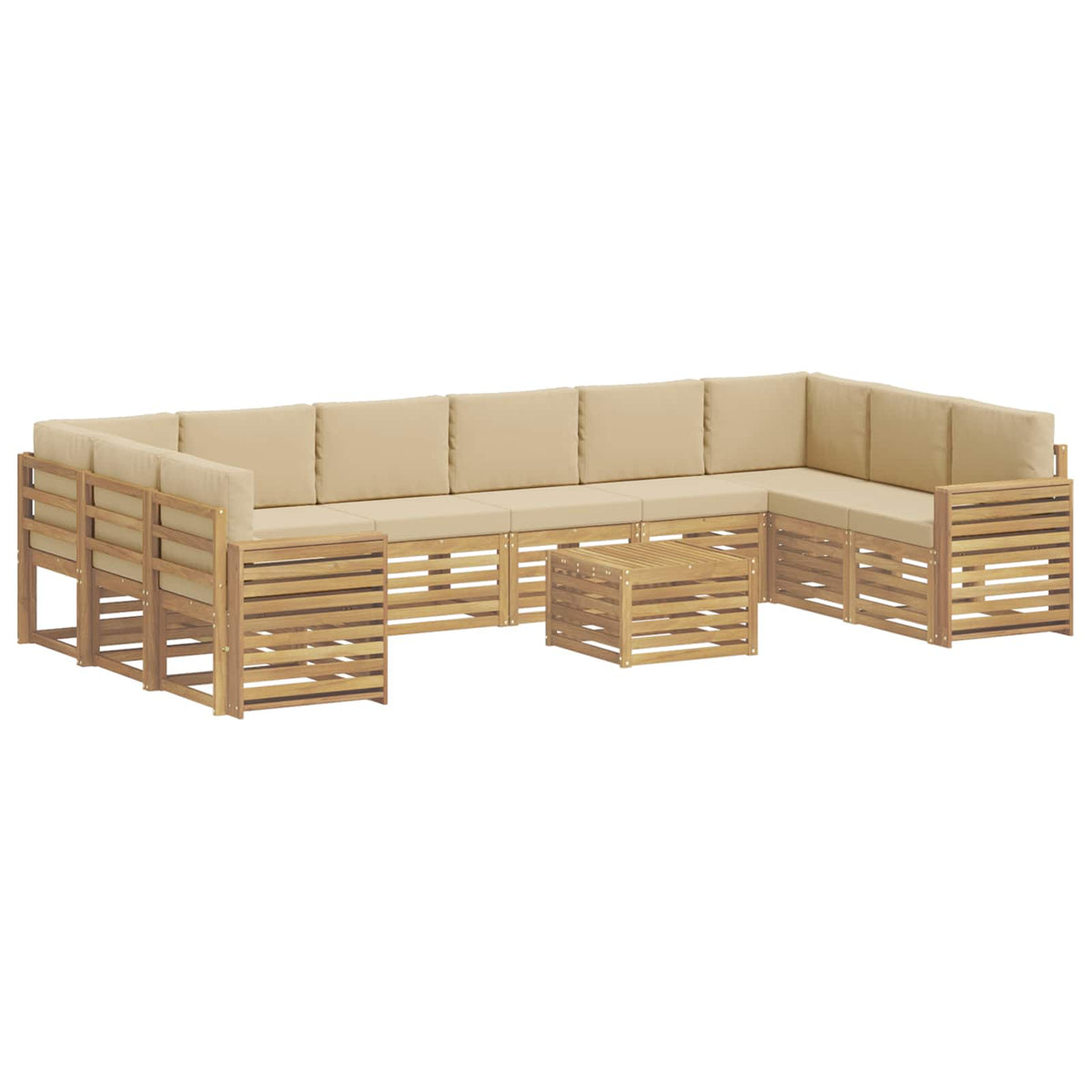 Set vanjskih sofa 11 kom. Bijela i bež Poliester