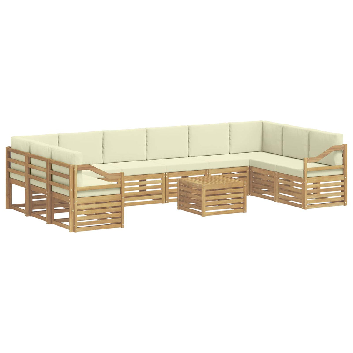 Set vanjskih sofa 11 kom. Bijela i krem Poliester