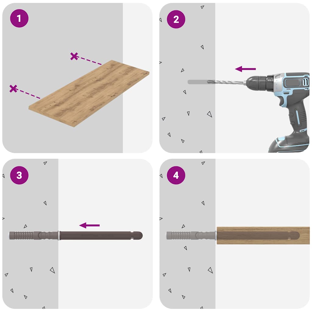 Podupirači za plutajuće police 12 pcs Bež Ø10 x 170 mm Čelik