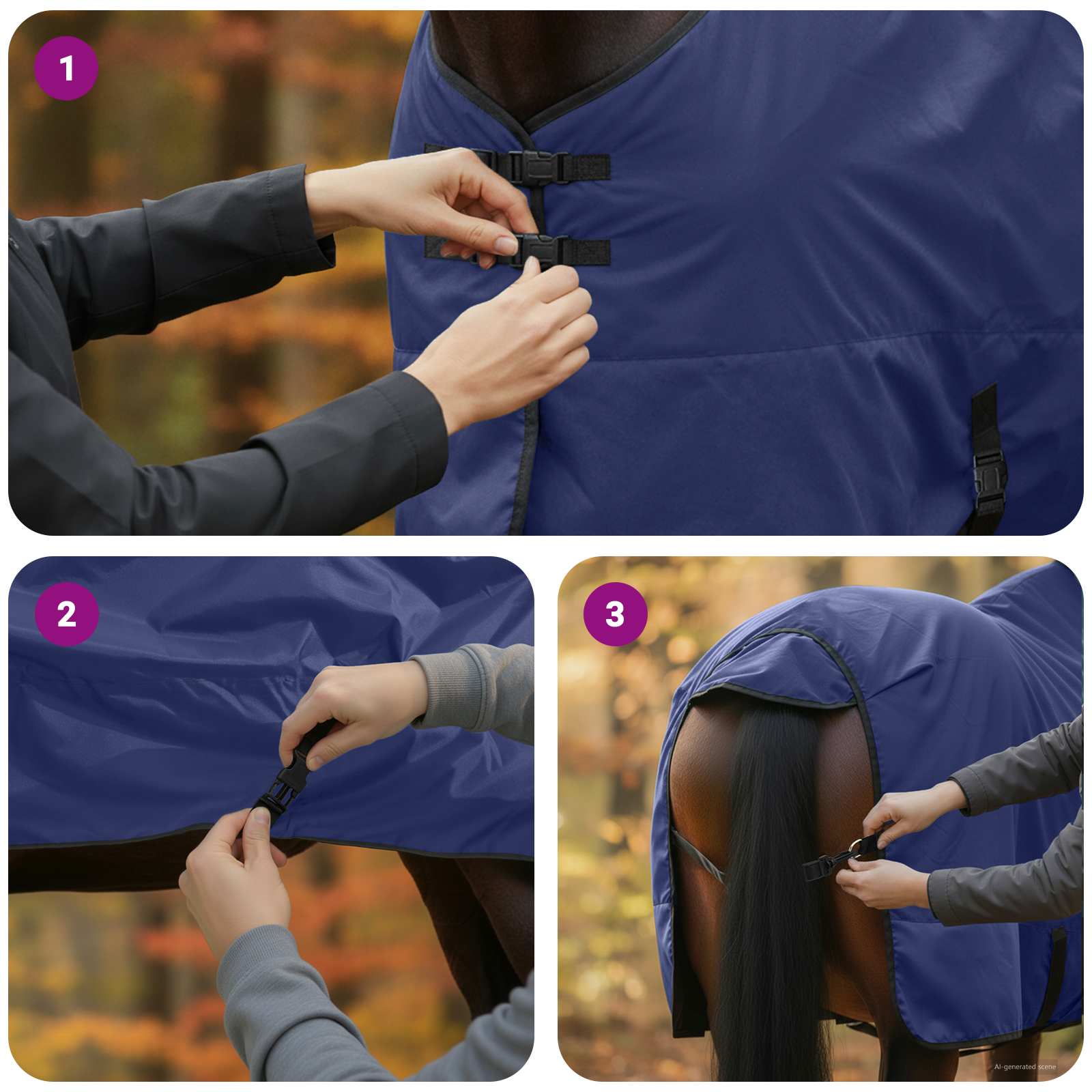 Pokrivač za konje Tamno zelena i crna 145 cm Poliester