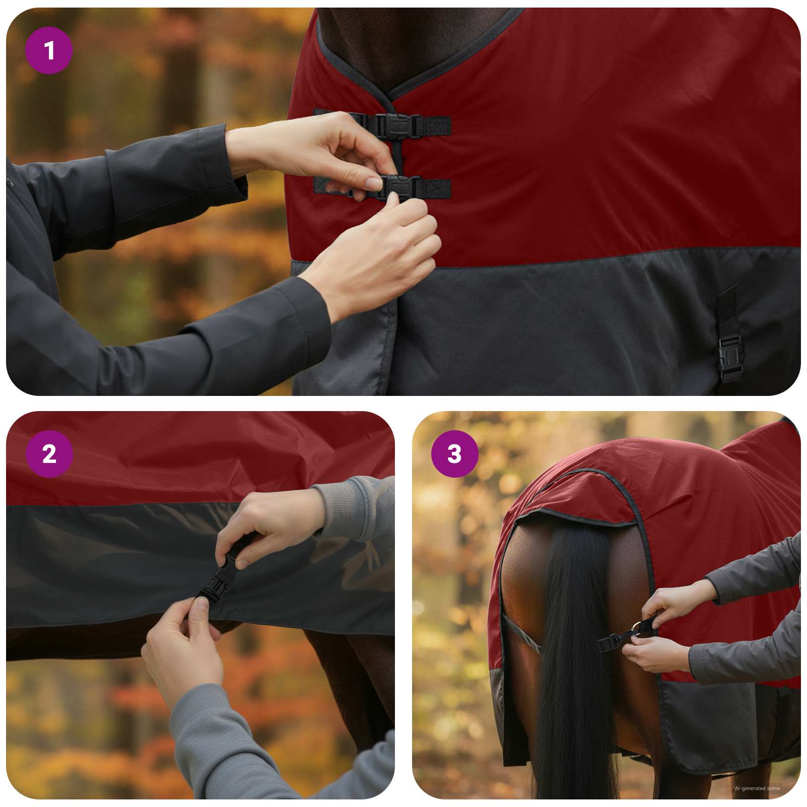 Pokrivač za konje Tamno zelena i crna 125 cm Poliester