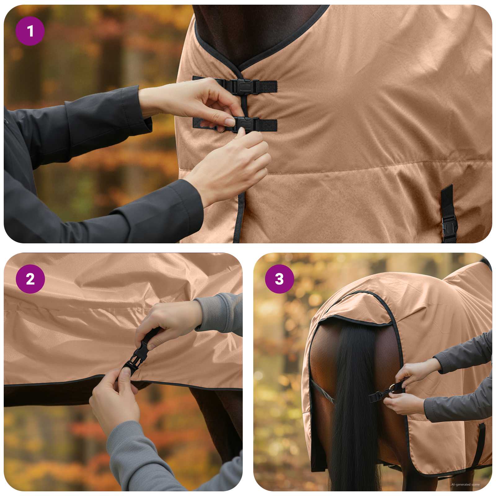 Pokrivač za konje Boja cappuccina 125 cm Poliester