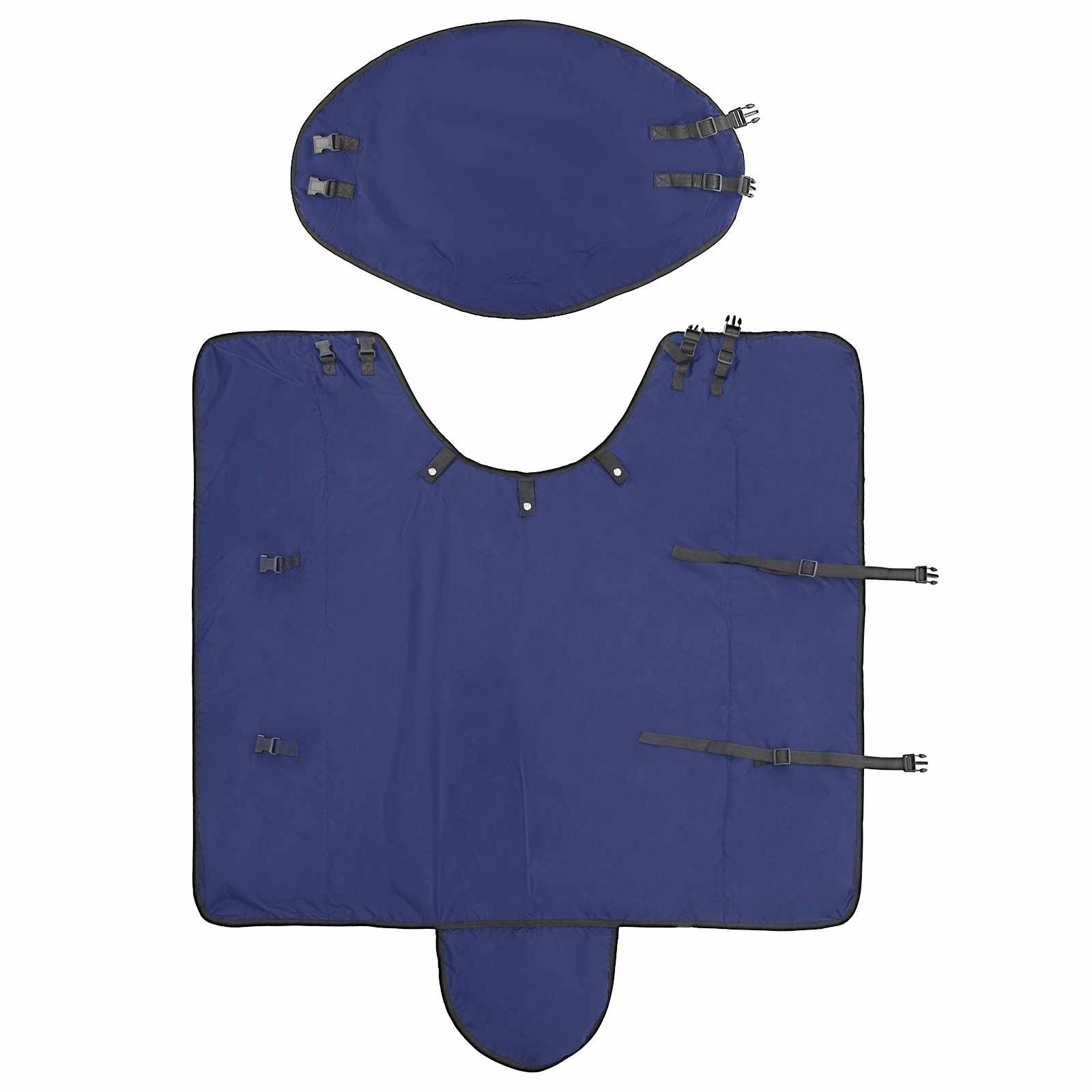 Pokrivač za konje Tamno zelena i crna 75 cm Poliester