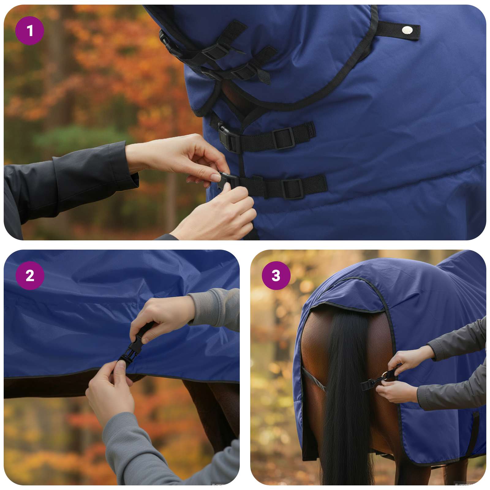 Pokrivač za konje Tamno zelena i crna 135 cm Poliester