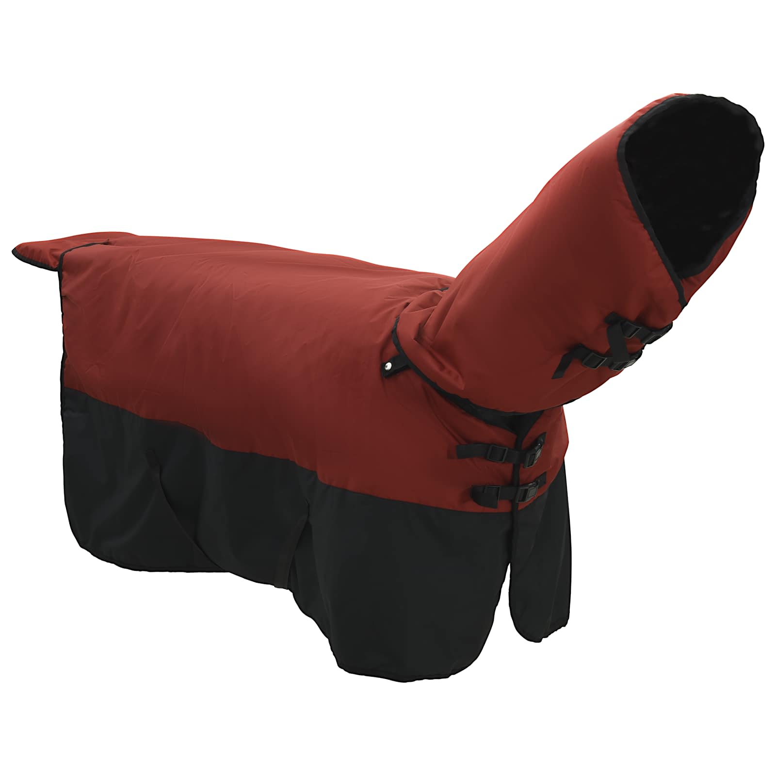 Pokrivač za konje Tamno zelena i crna 75 cm Poliester