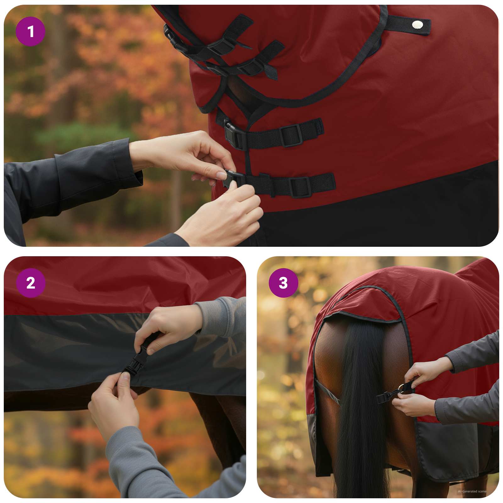 Pokrivač za konje Tamno zelena i crna 85 cm Poliester