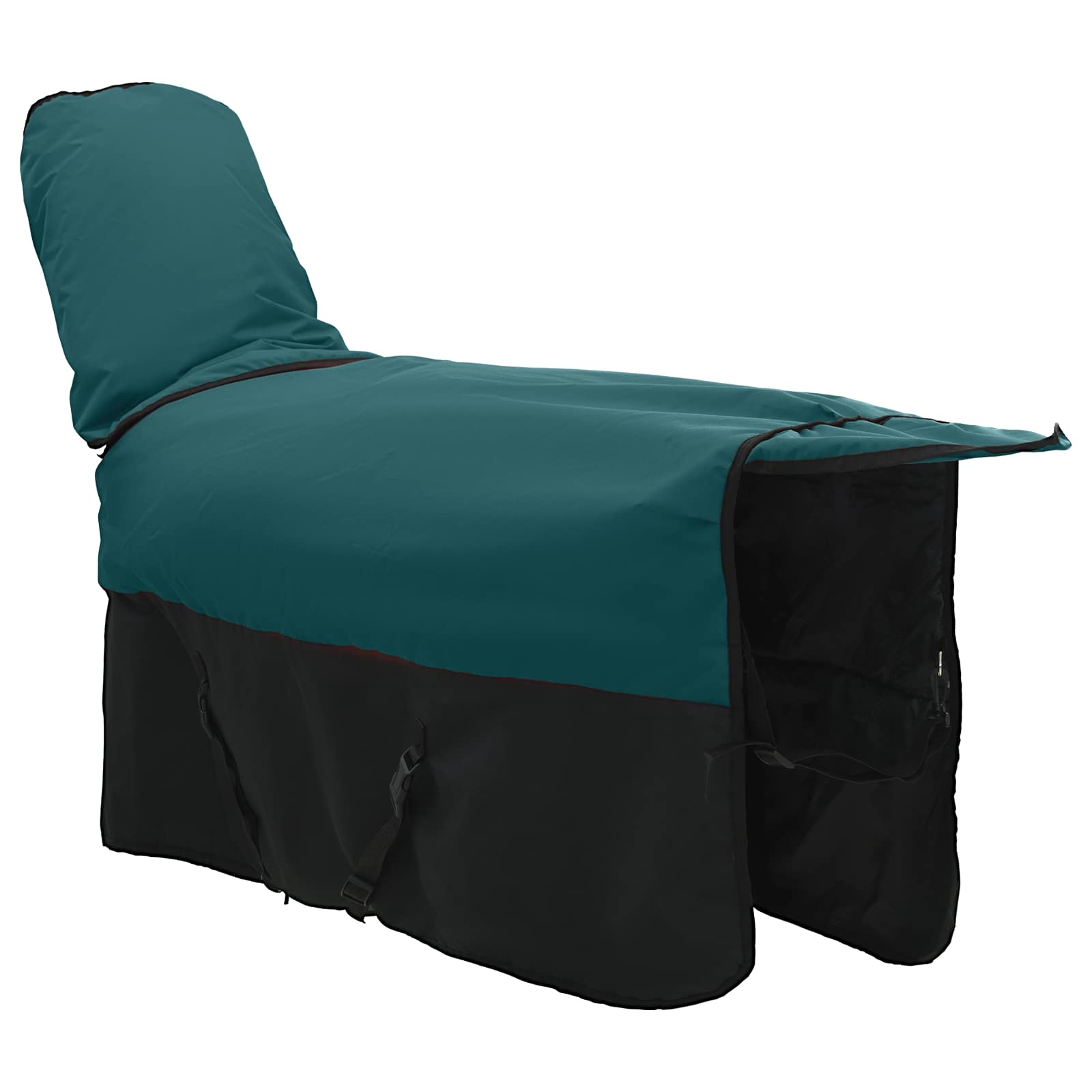 Pokrivač za konje Tamno zelena i crna 85 cm Poliester