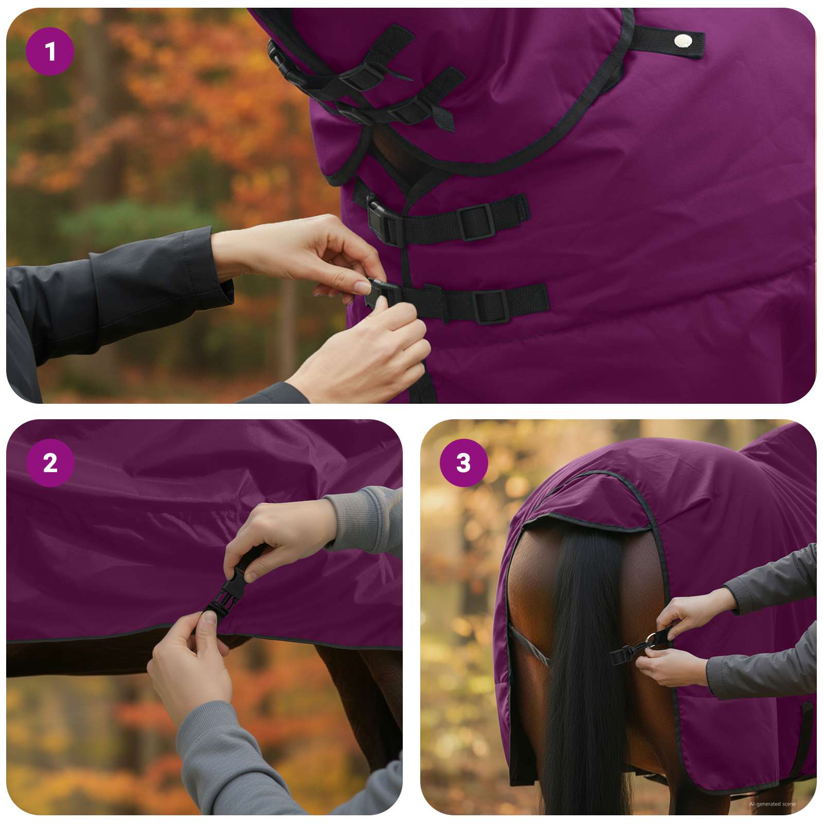 Pokrivač za konje Tamno zelena i crna 105 cm Poliester