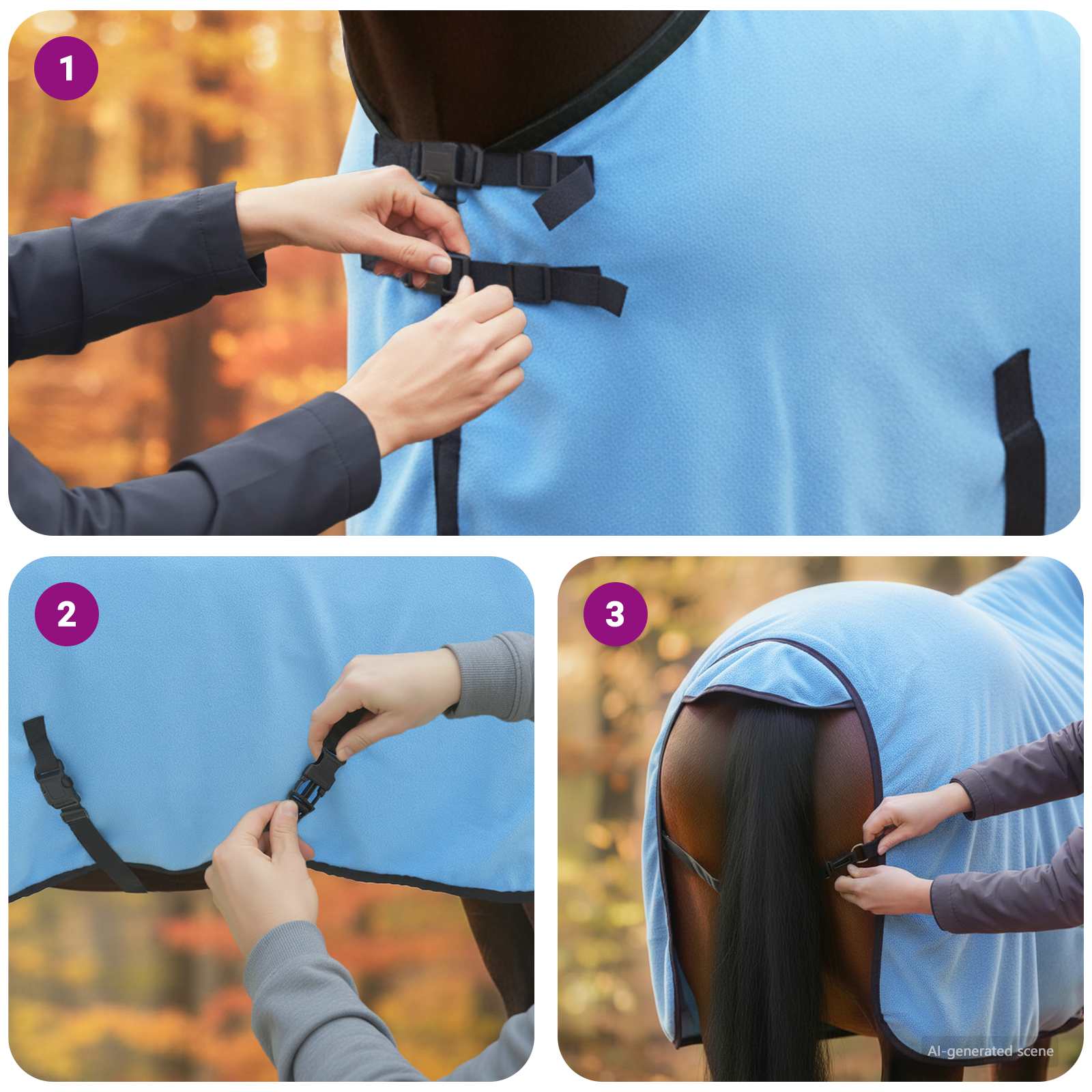 Pokrivač za konje Pun Aqua 105 cm Poliester