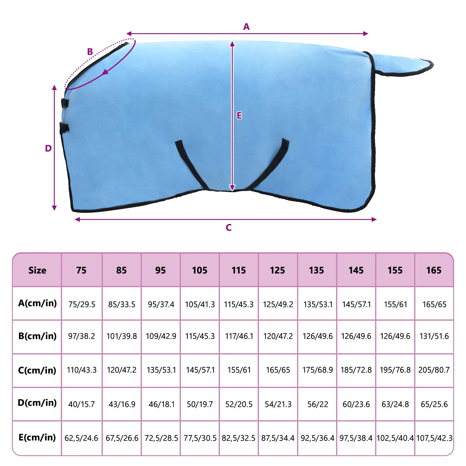 Pokrivač za konje Pun Aqua 105 cm Poliester