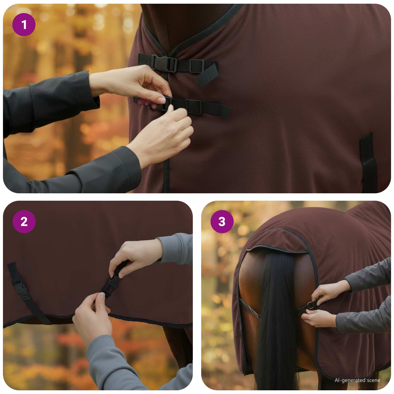 Pokrivač za konje Puni tamnosmeđi 105 cm Poliester