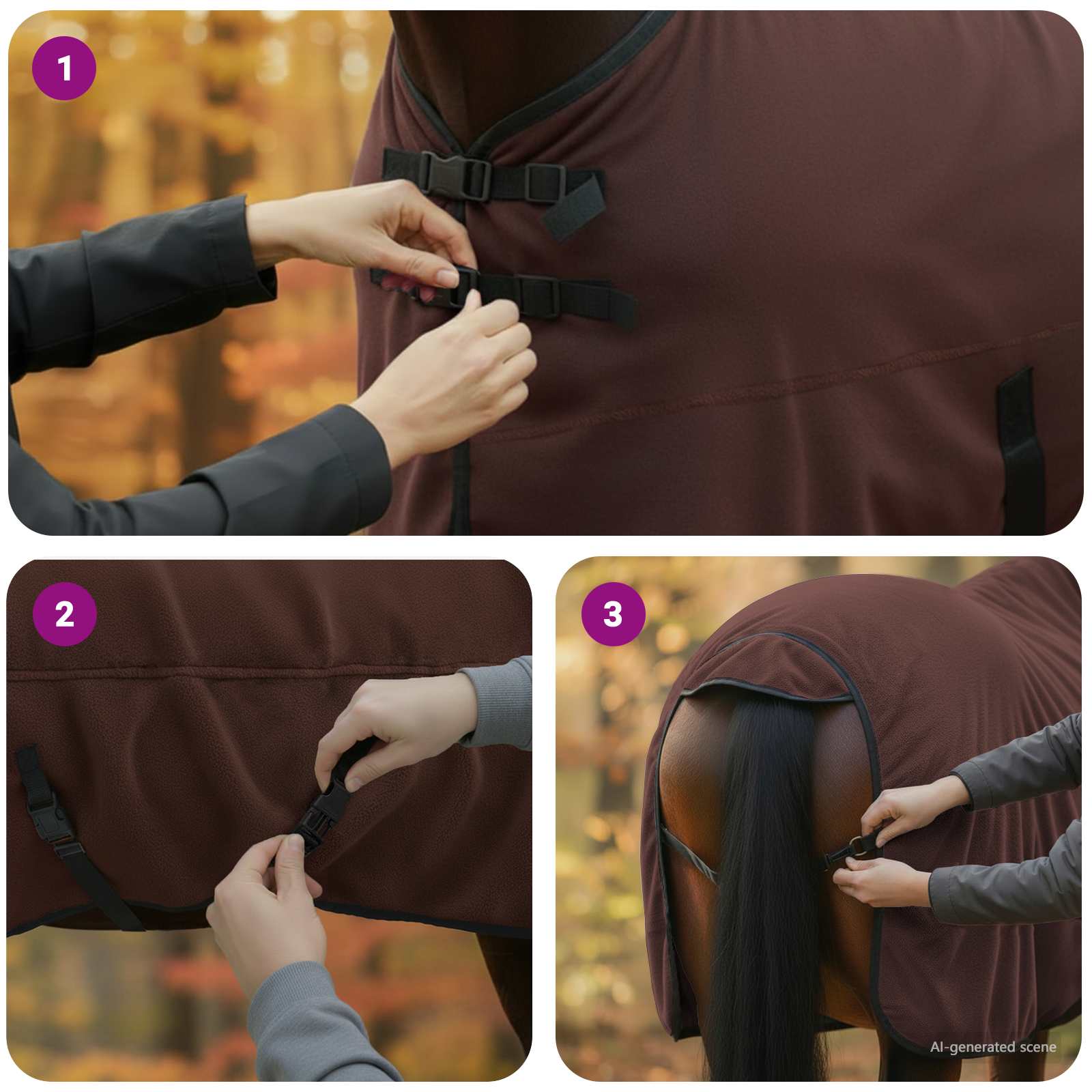 Pokrivač za konje Puni tamnosmeđi 145 cm Poliester