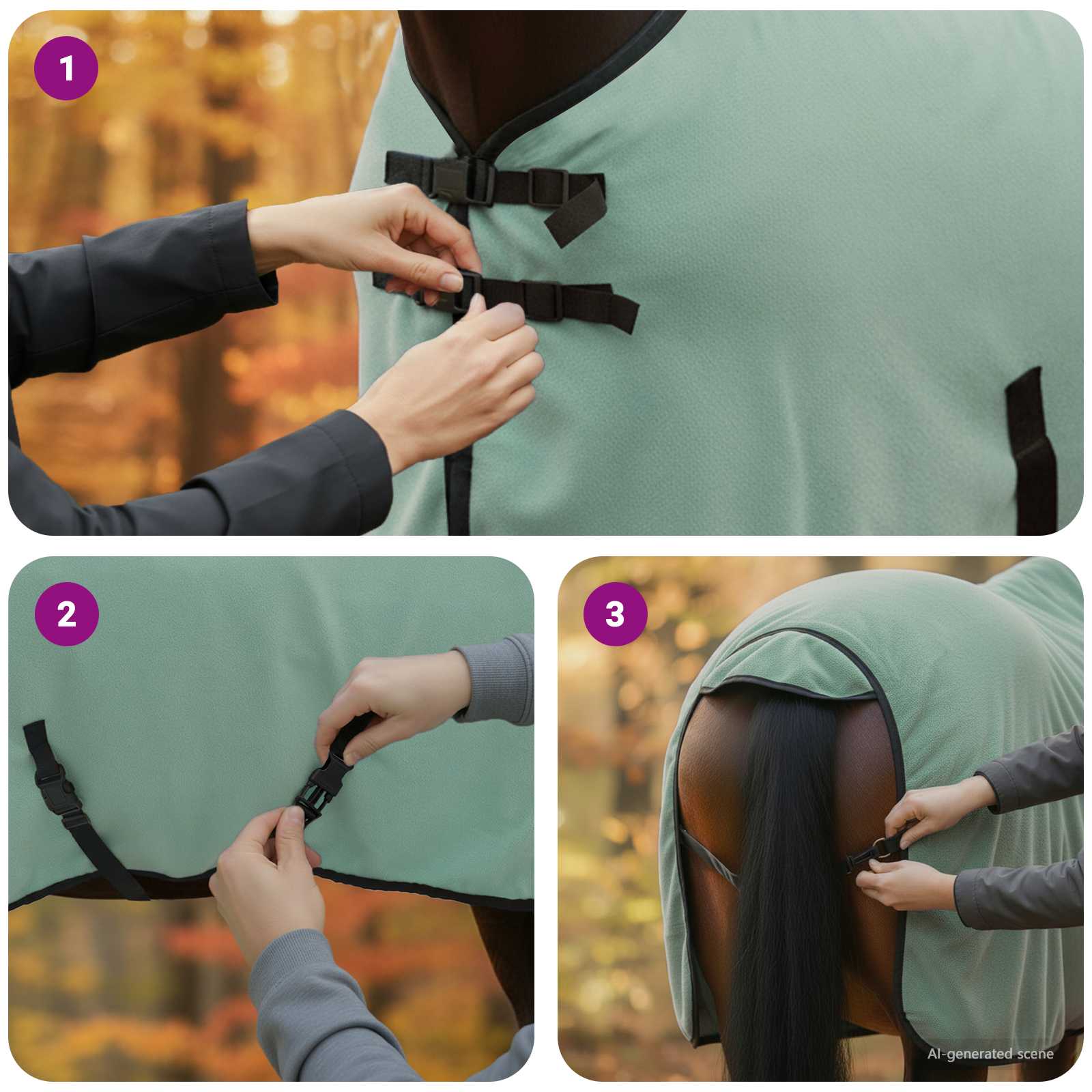 Pokrivač za konje Specijalna zelena 95 cm Poliester