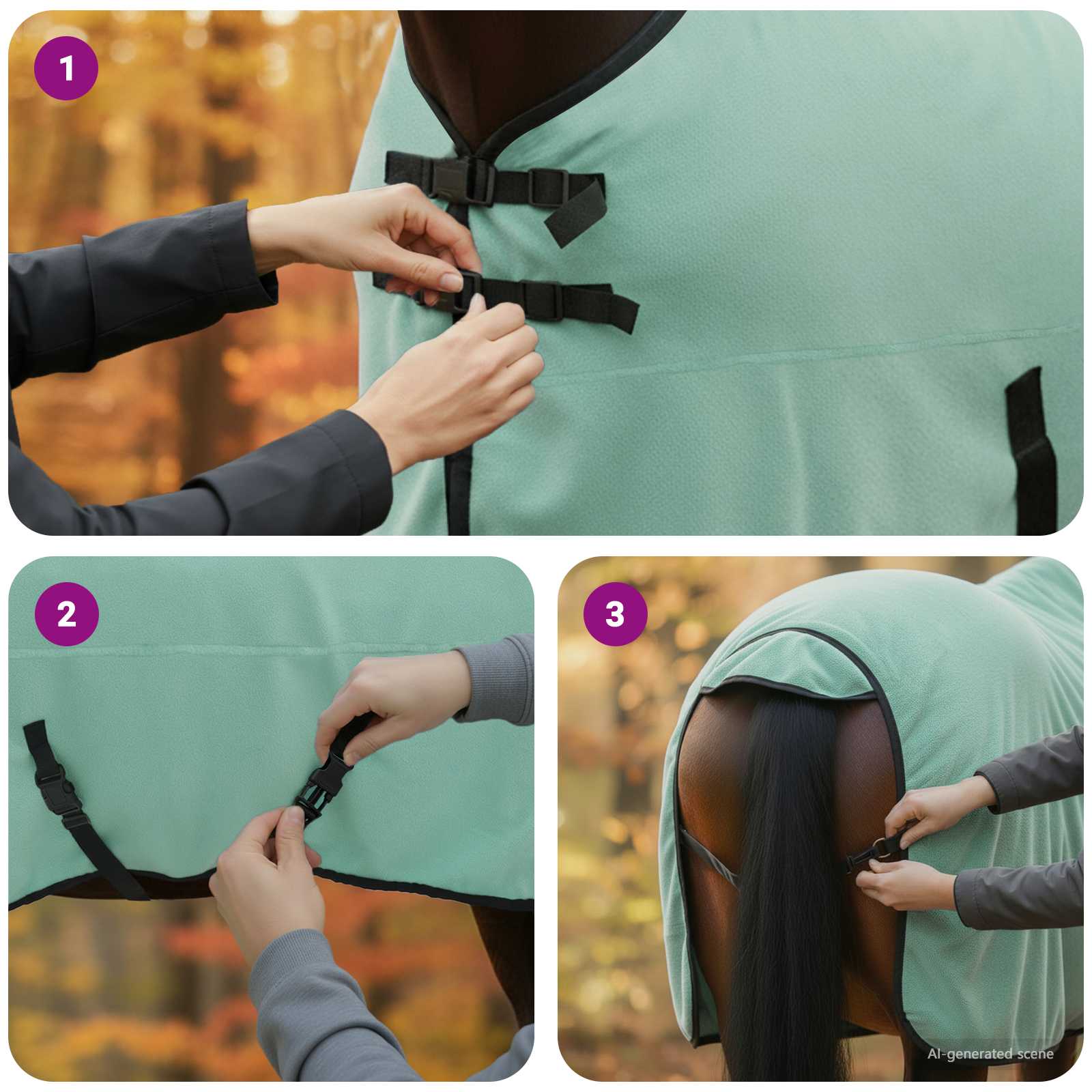 Pokrivač za konje Specijalna zelena 155 cm Poliester
