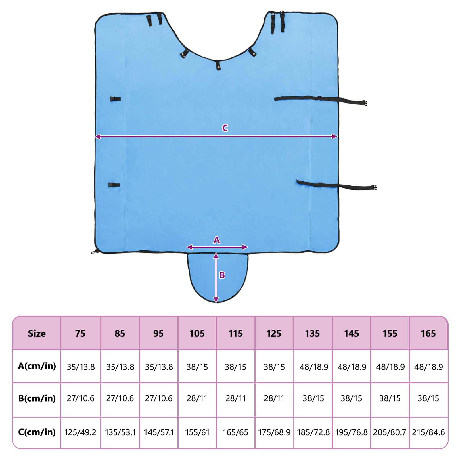 Pokrivač za konje Pun Aqua 145 cm Poliester