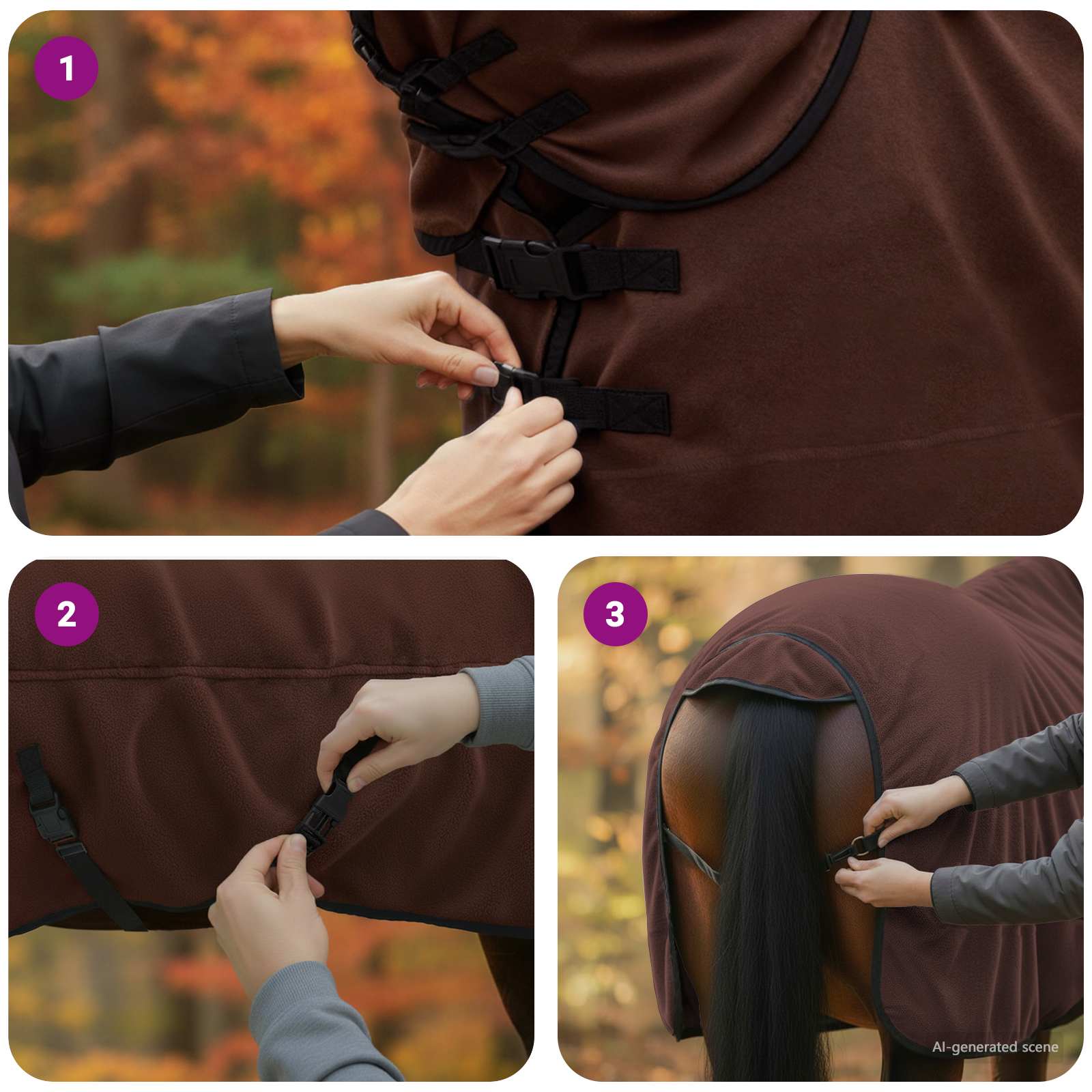 Pokrivač za konje Puni tamnosmeđi 135 cm Poliester