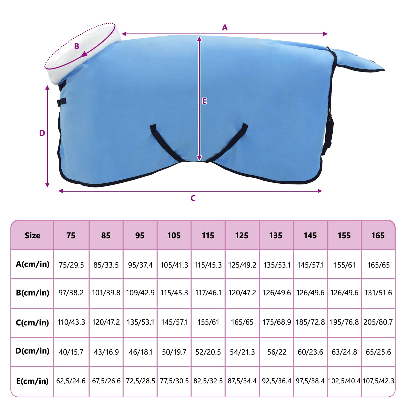 Pokrivač za konje Pun Aqua 105 cm Polartec