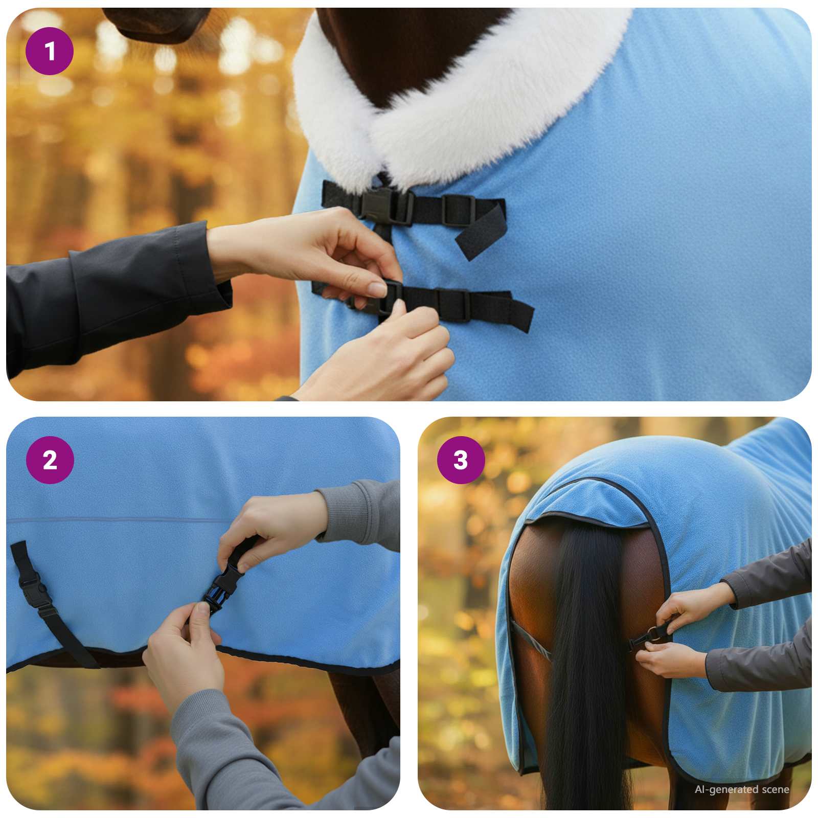 Pokrivač za konje Pun Aqua 155 cm Polartec