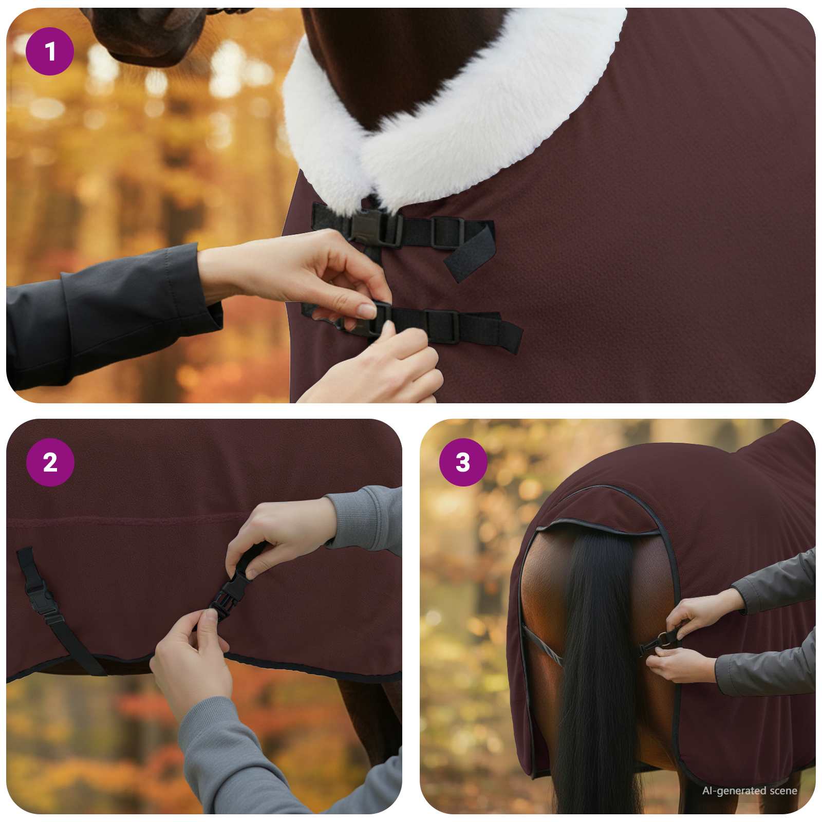 Pokrivač za konje Puni tamnosmeđi 165 cm Polartec