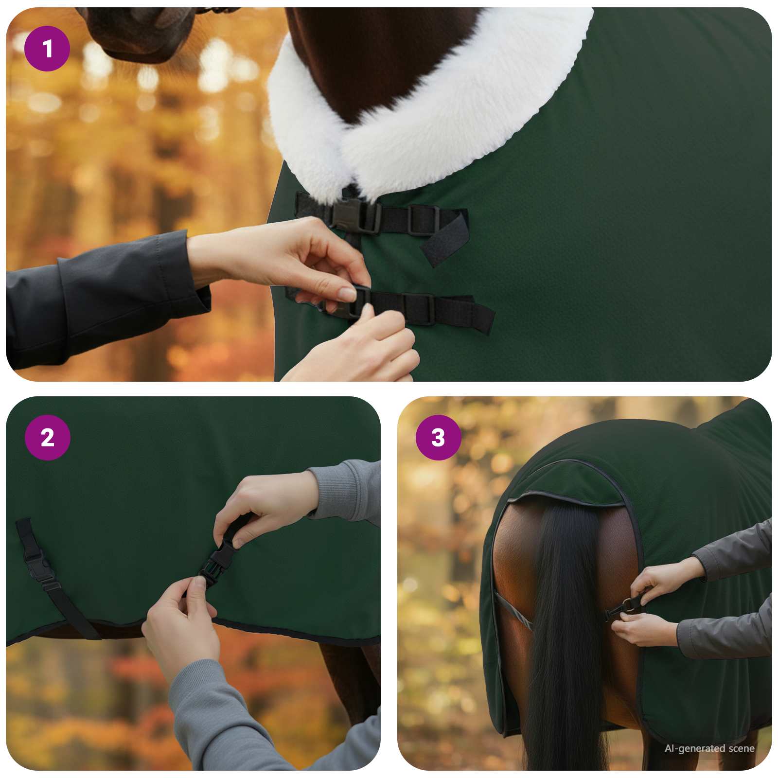 Pokrivač za konje Cjela tamno zelena 115 cm Polartec