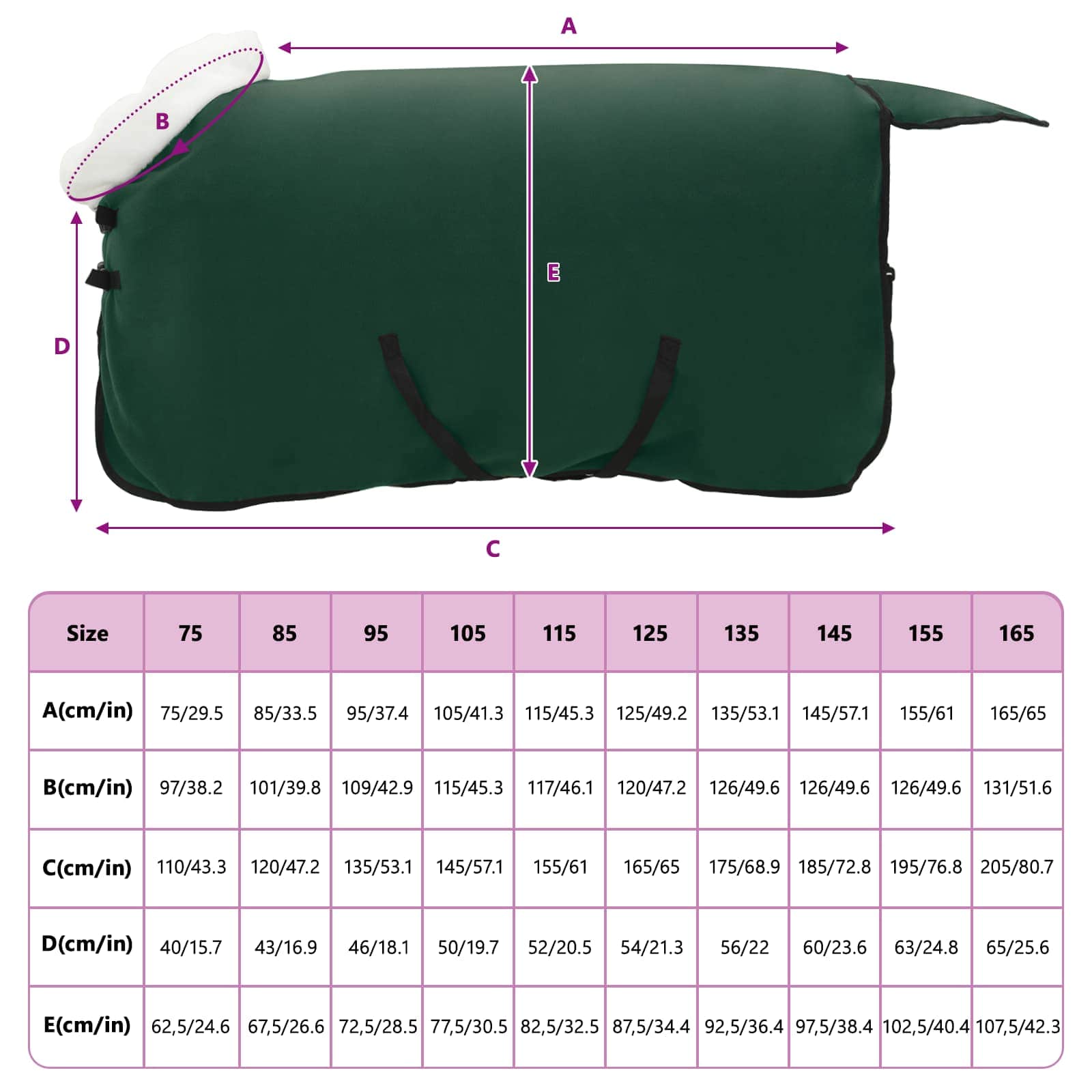 Pokrivač za konje Cjela tamno zelena 115 cm Polartec