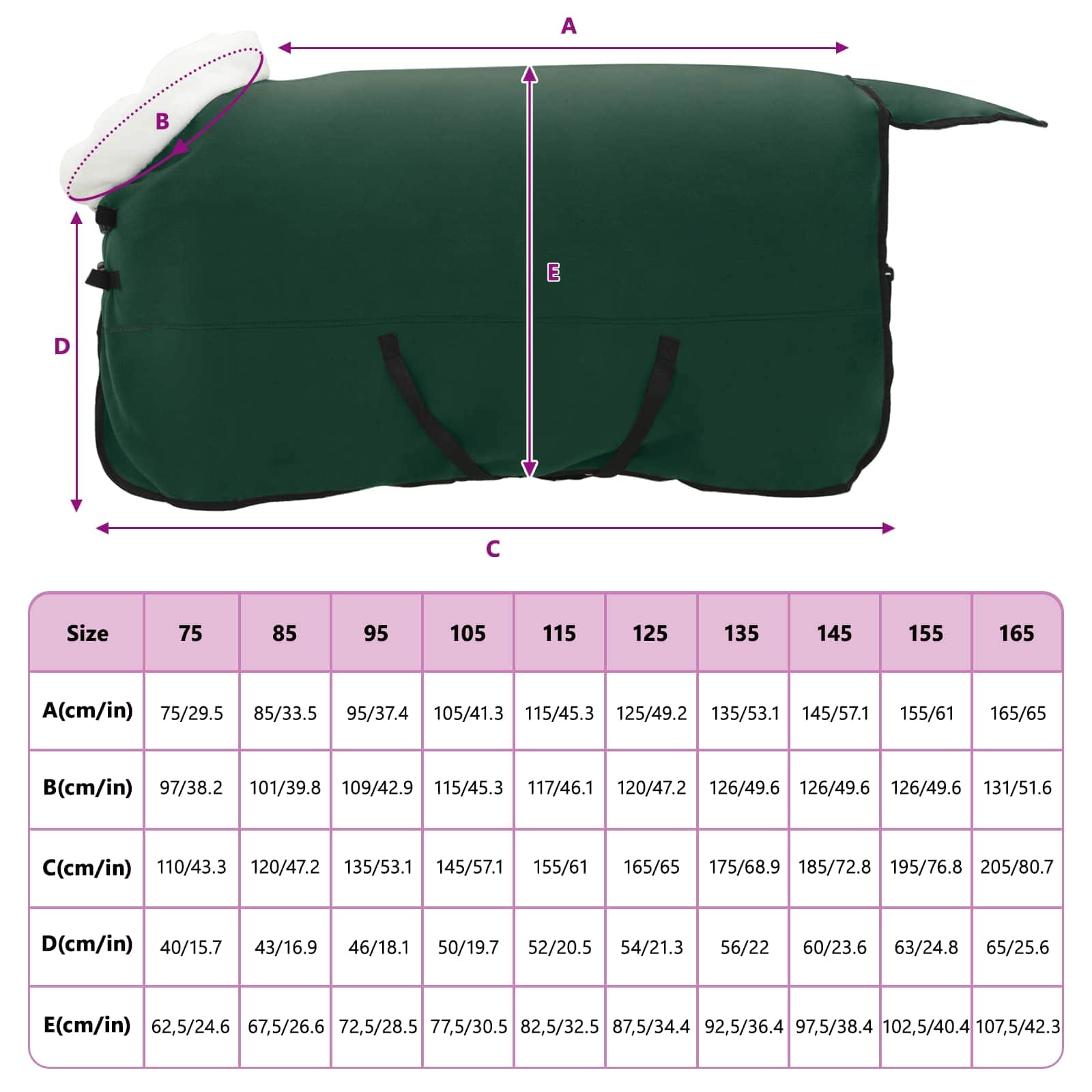 Pokrivač za konje Cjela tamno zelena 145 cm Polartec