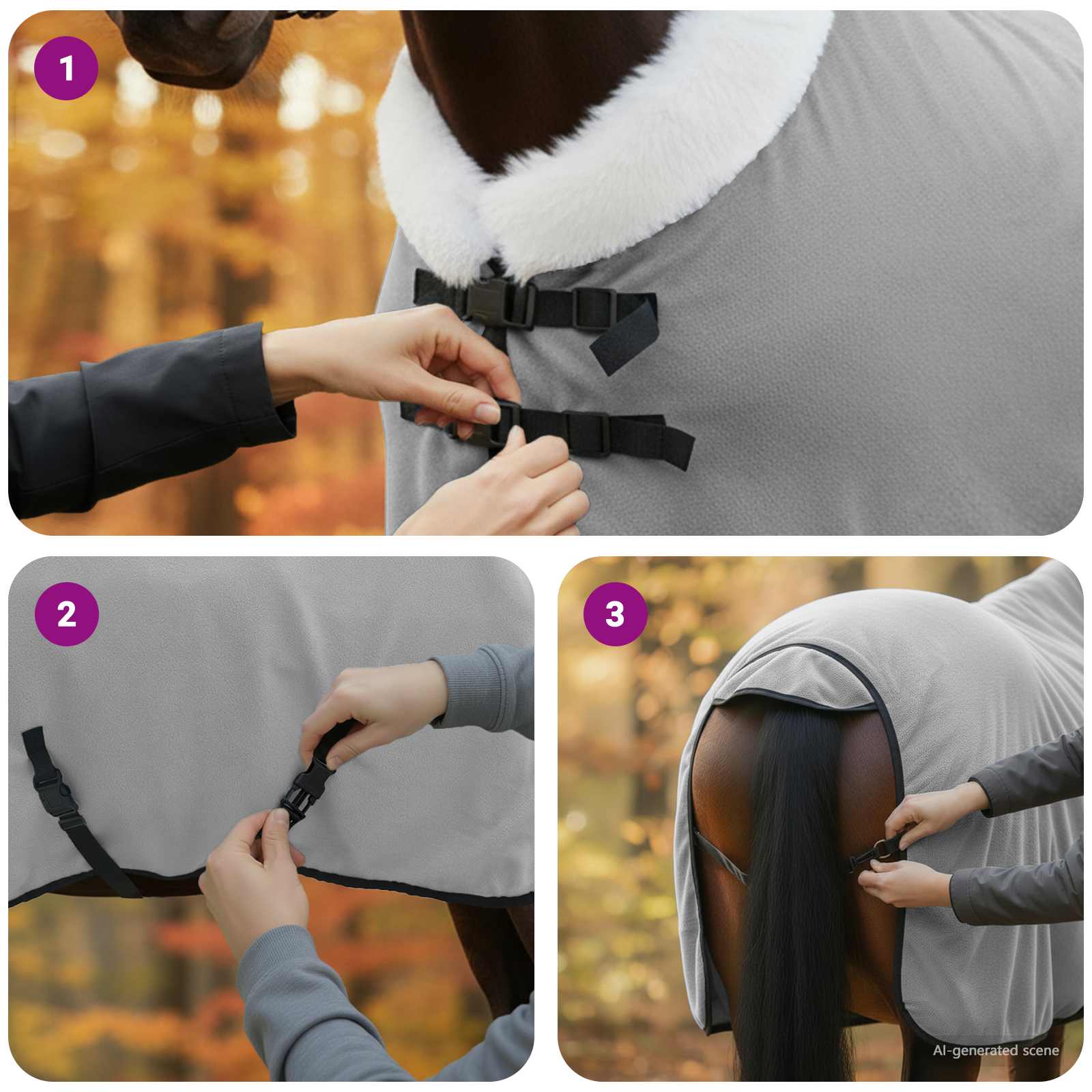 Pokrivač za konje Cjela tamno zelena 95 cm Polartec