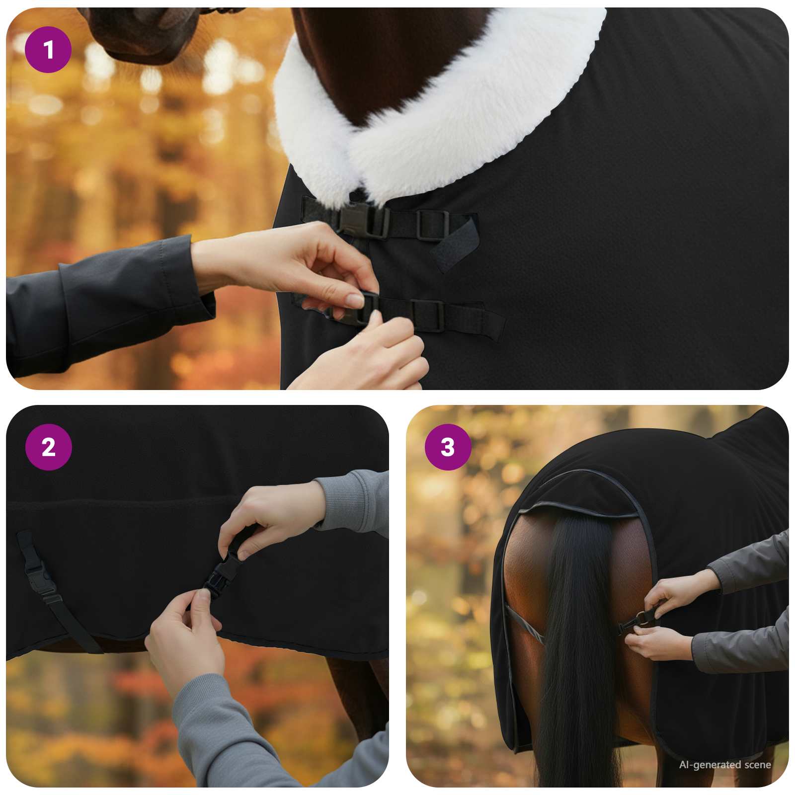 Pokrivač za konje Crna 125 cm Polartec